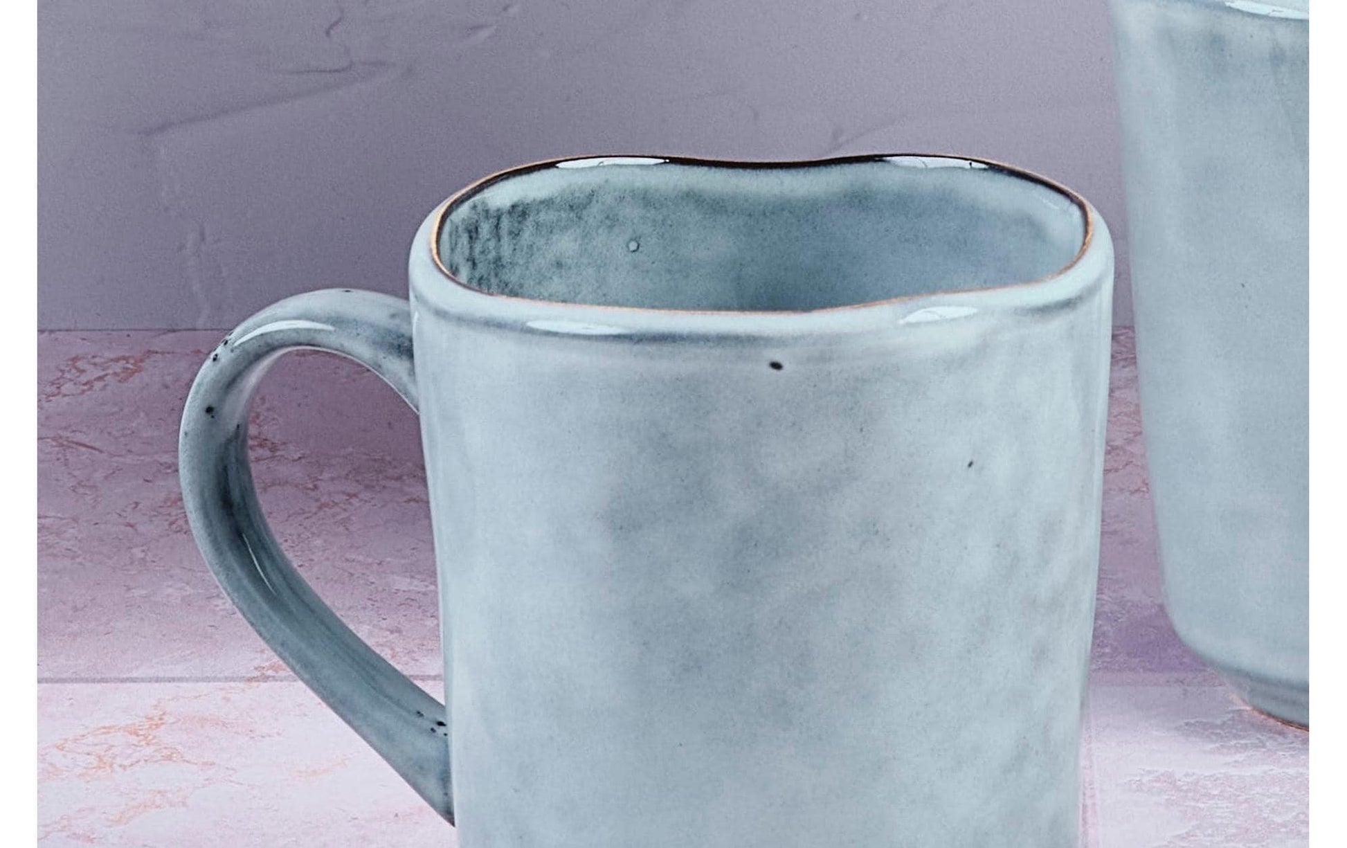 Björn Tasse – 0,40 l, Steinzeug, grau, mit Henkel, 6 Stück