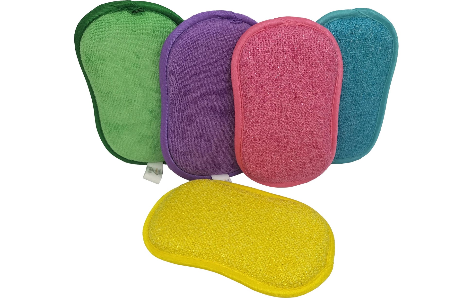Genius Mikrofaser-Schwamm 2-in-1 – Oval, für Küche, mehrfarbig, 5 Stk.