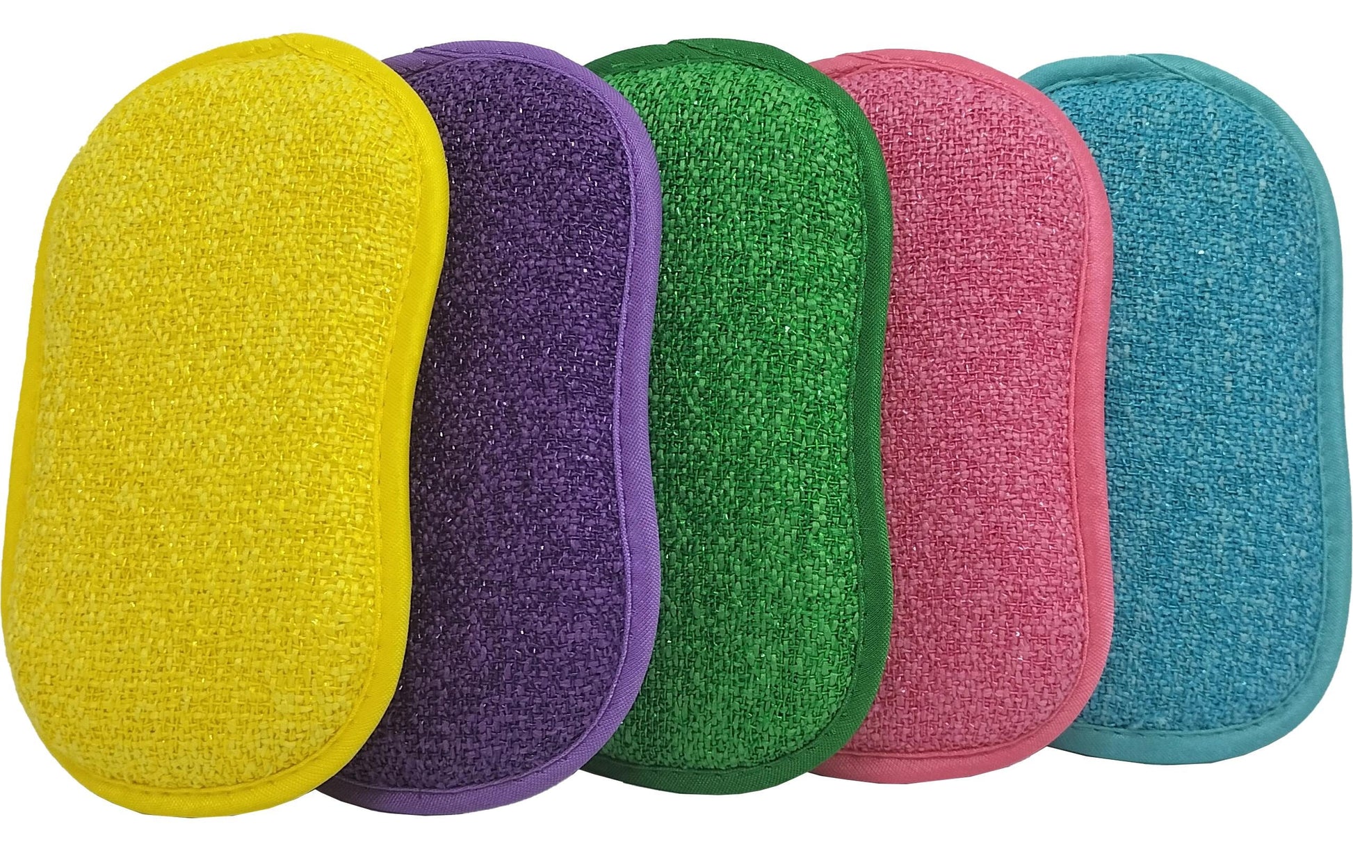 Genius Mikrofaser-Schwamm 2-in-1 – Oval, für Küche, mehrfarbig, 5 Stk.