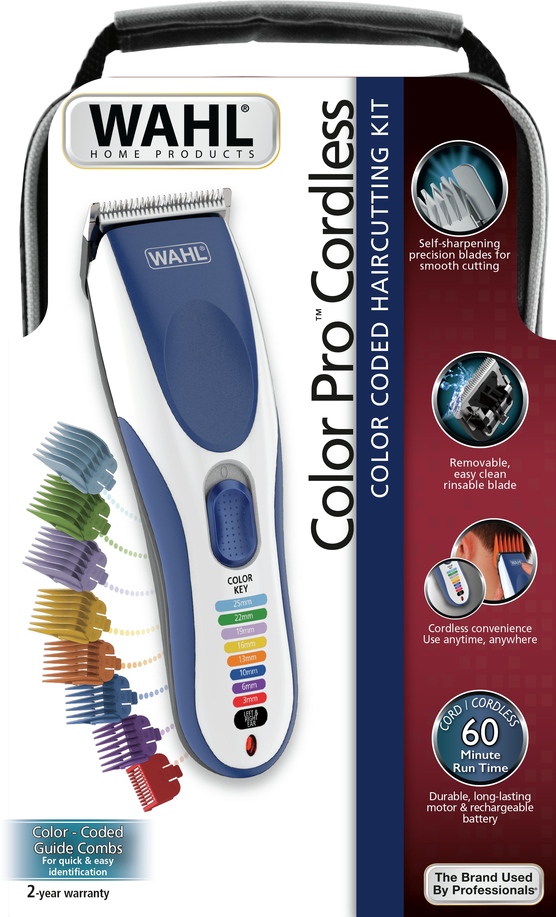 Wahl Haarschneider Color Pro – Akku 60 min, 1–25 mm Schnitt, Blau
