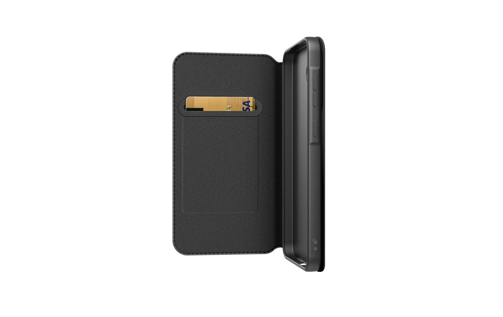 Black Rock Booklet Slim Folio – für Samsung Galaxy A36 5G, mit Ständer, mit Kartenfach, PC+PU+TPU, Schwarz