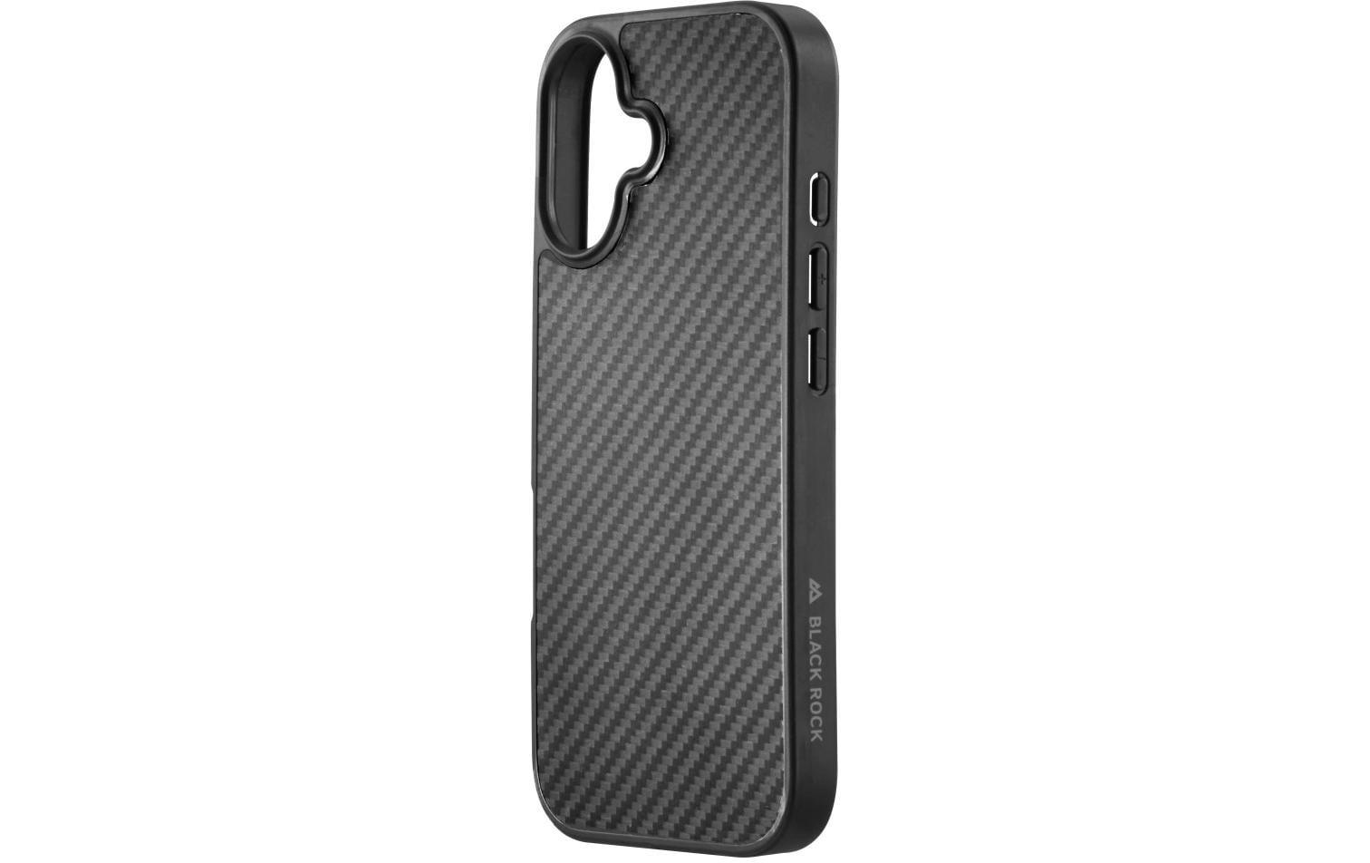 Black Rock Robustes Carbon Backcover – für Apple iPhone 17, PC+TPU, Schwarz