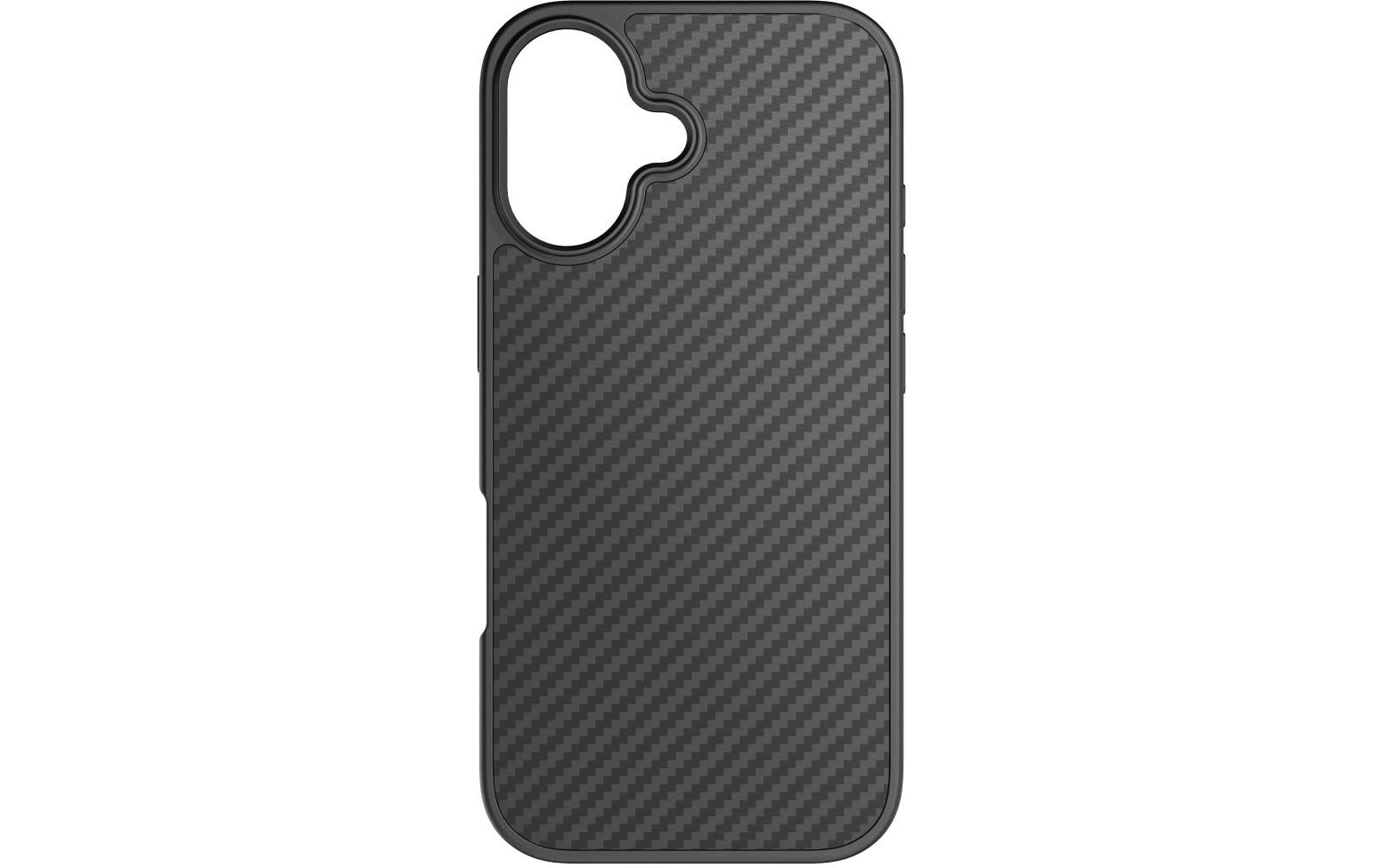 Black Rock Robustes Carbon Backcover – für Apple iPhone 17, PC+TPU, Schwarz