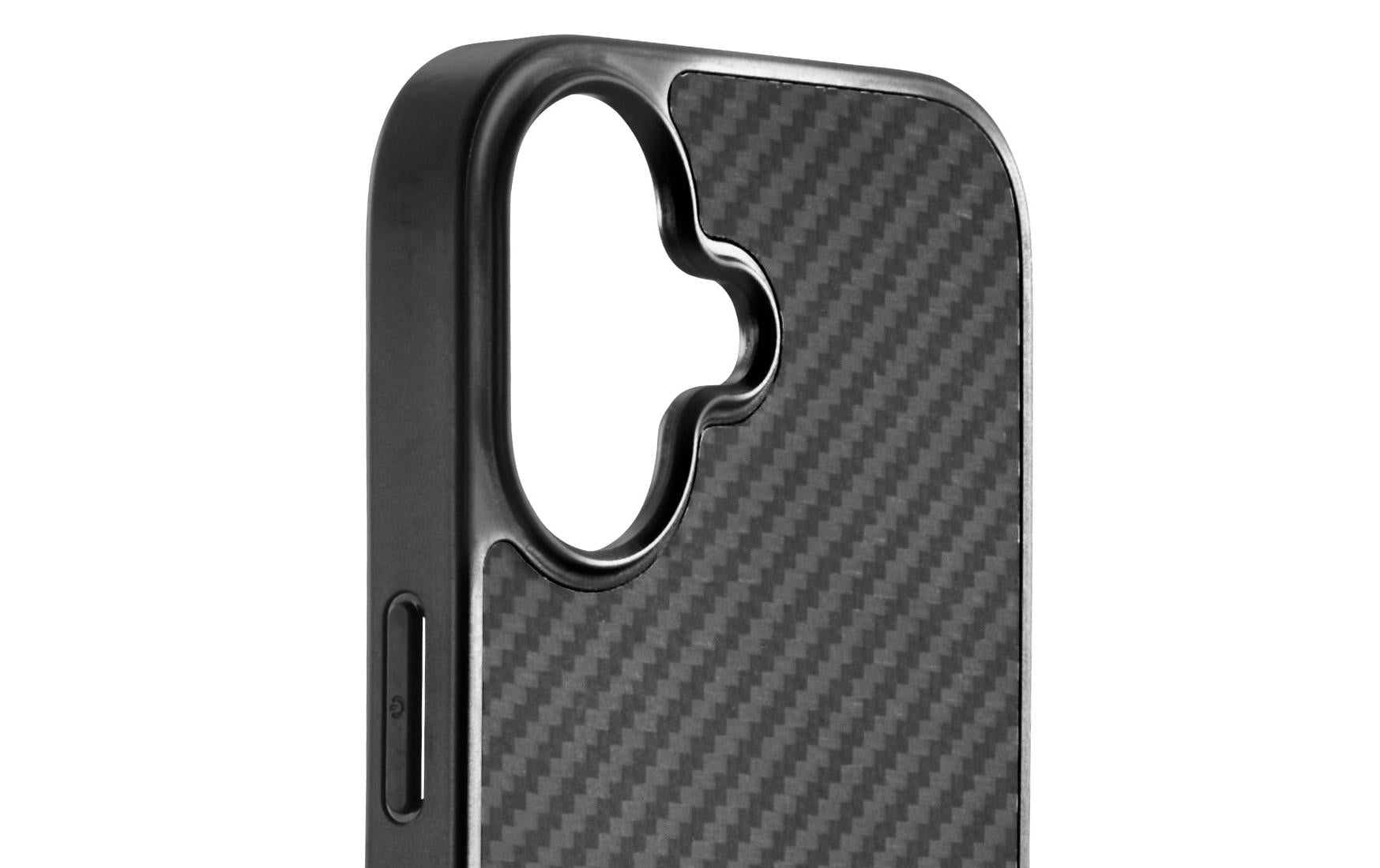 Black Rock Robustes Carbon Backcover – für Apple iPhone 17, PC+TPU, Schwarz