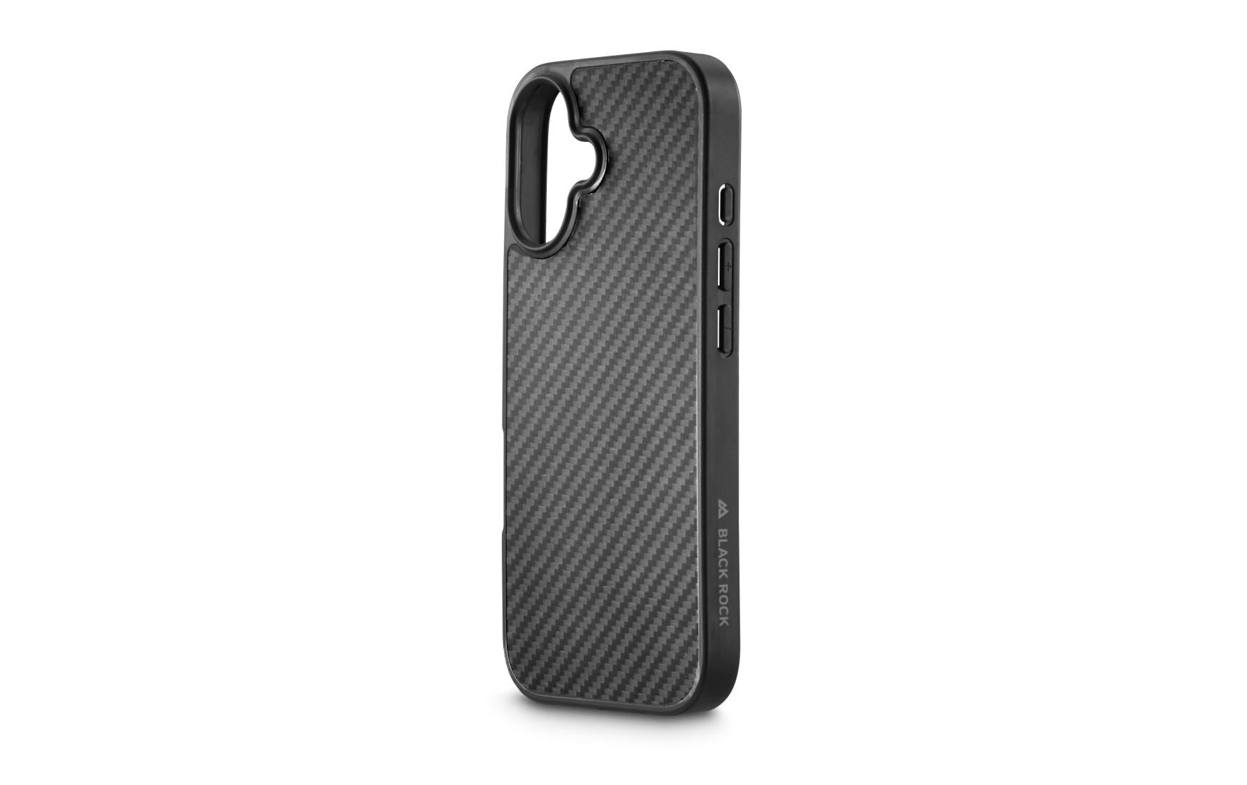 Black Rock Robustes Carbon Backcover – für Apple iPhone 17, PC+TPU, Schwarz