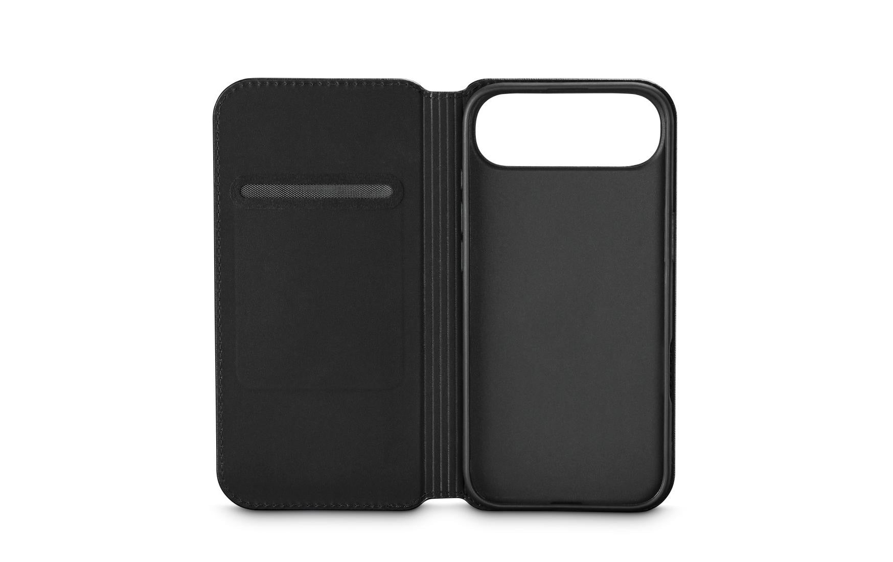 Black Rock Booklet Slim Folio – für Apple iPhone Air, mit Kartenfach, Mikrofaser+PU+TPU, schwarz