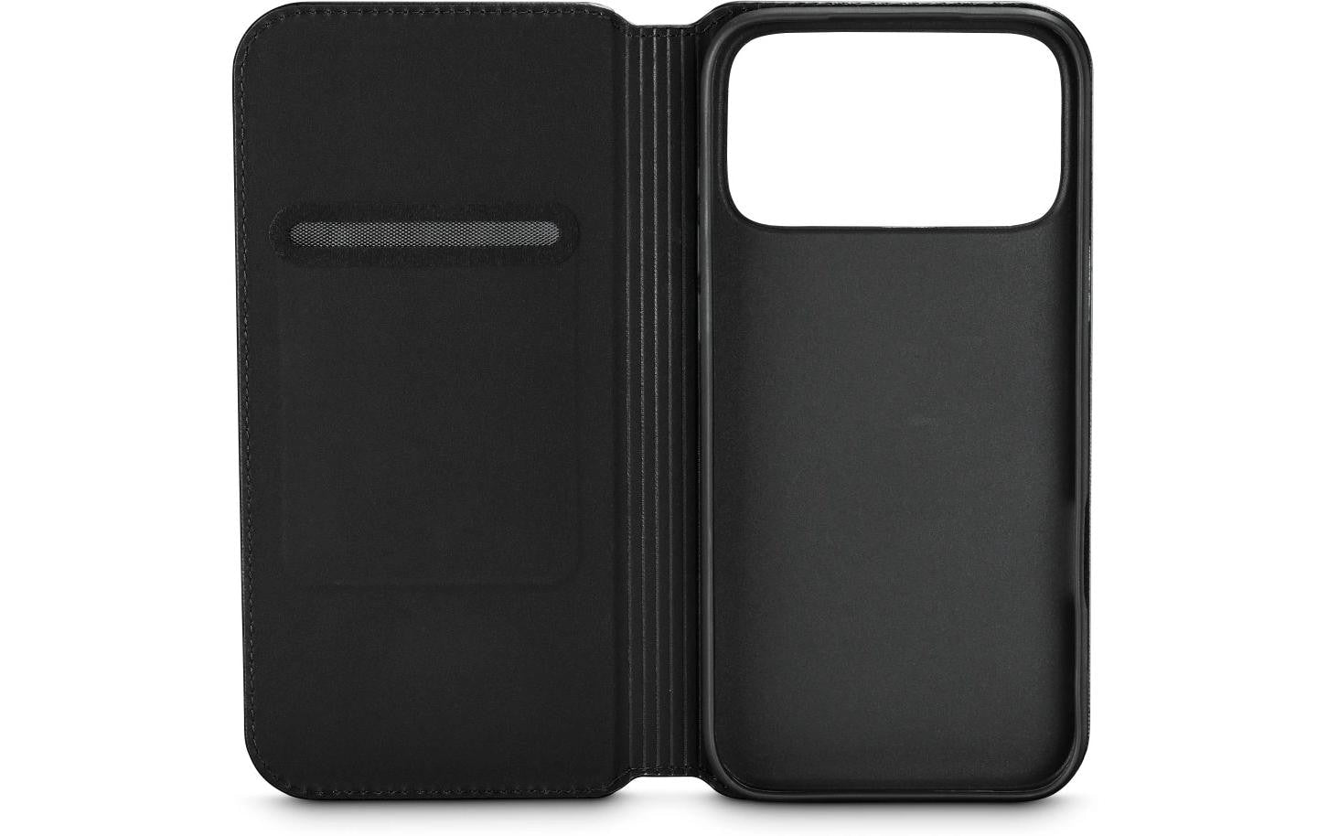 Black Rock Booklet Slim Folio – für Apple iPhone 17 Pro Max, mit Kartenfach, Mikrofaser+PU+TPU, schwarz