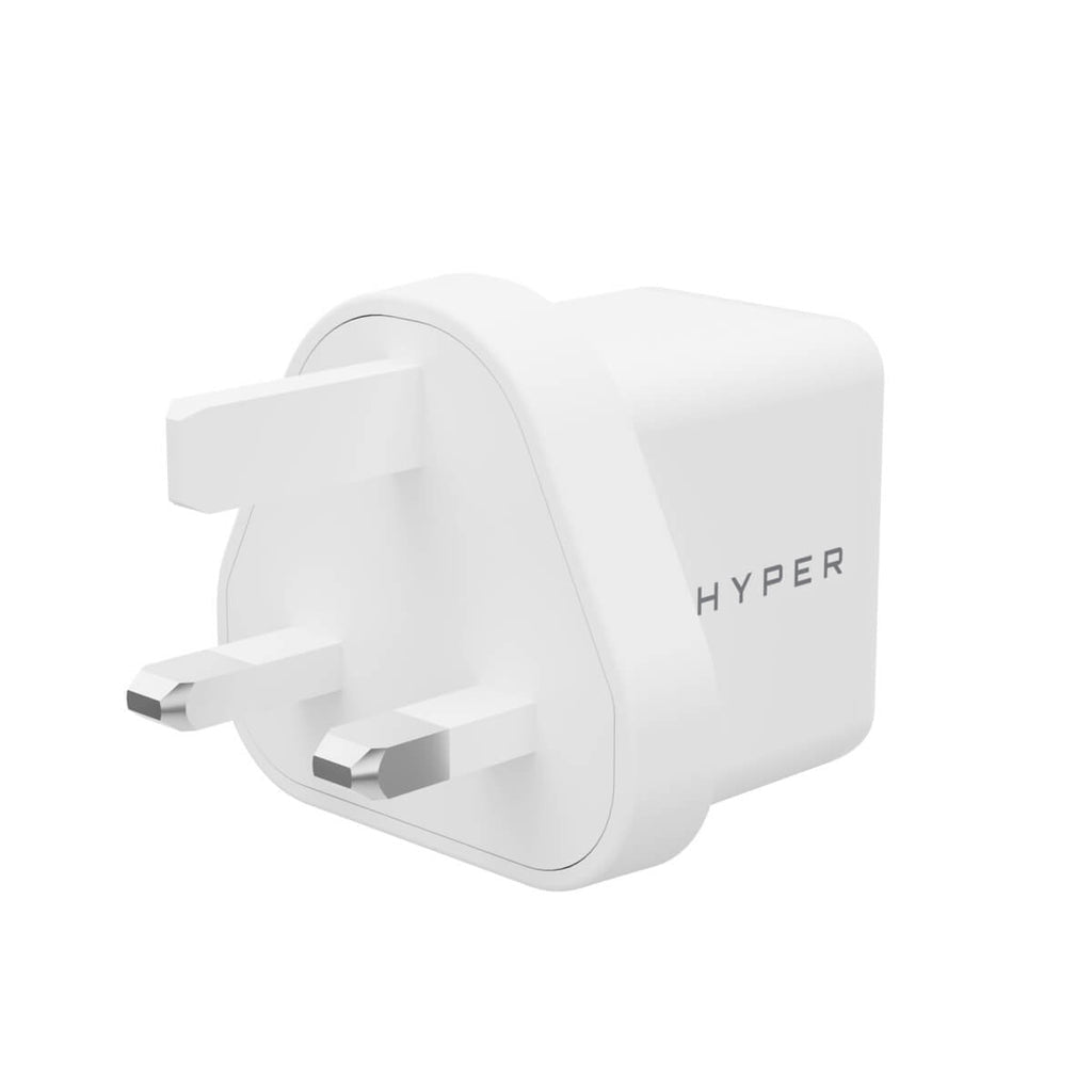 HyperJucie USB-Wandladegerät 35 W – USB-C×2 – PD 3.0, QC 3.0, PPS, GaN – UK-Stecker (Typ G) – Weiss