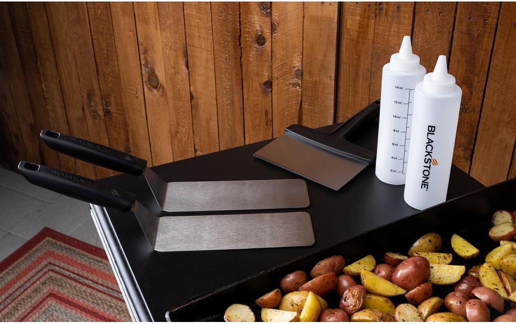 Blackstone 5-teiliges Grillbesteck-Set, Edelstahl, 24 × 7 × 46 cm, Silber/Weiss