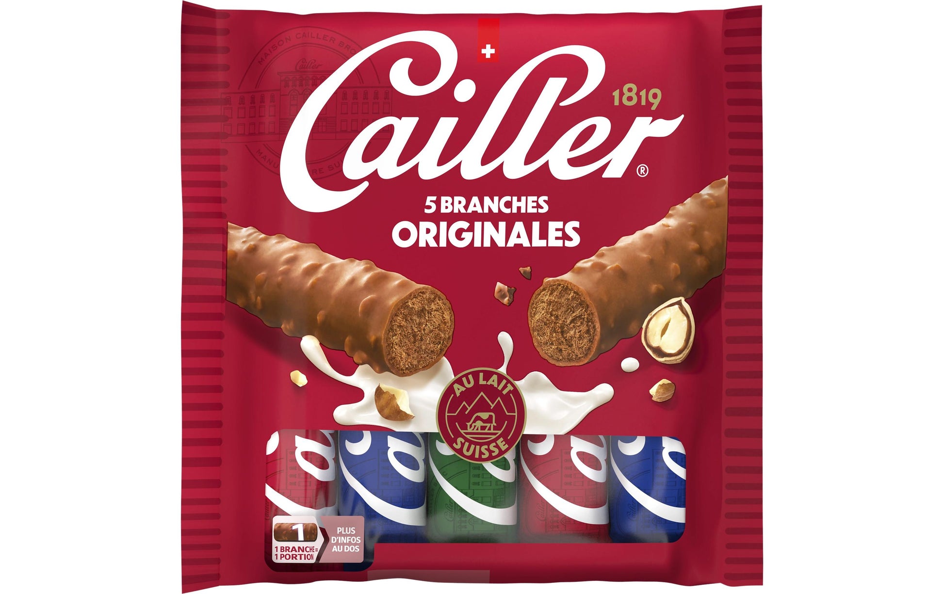 Cailler Schokoladenriegel – Haselnuss, Milch, 5 × 23 g (115 g)