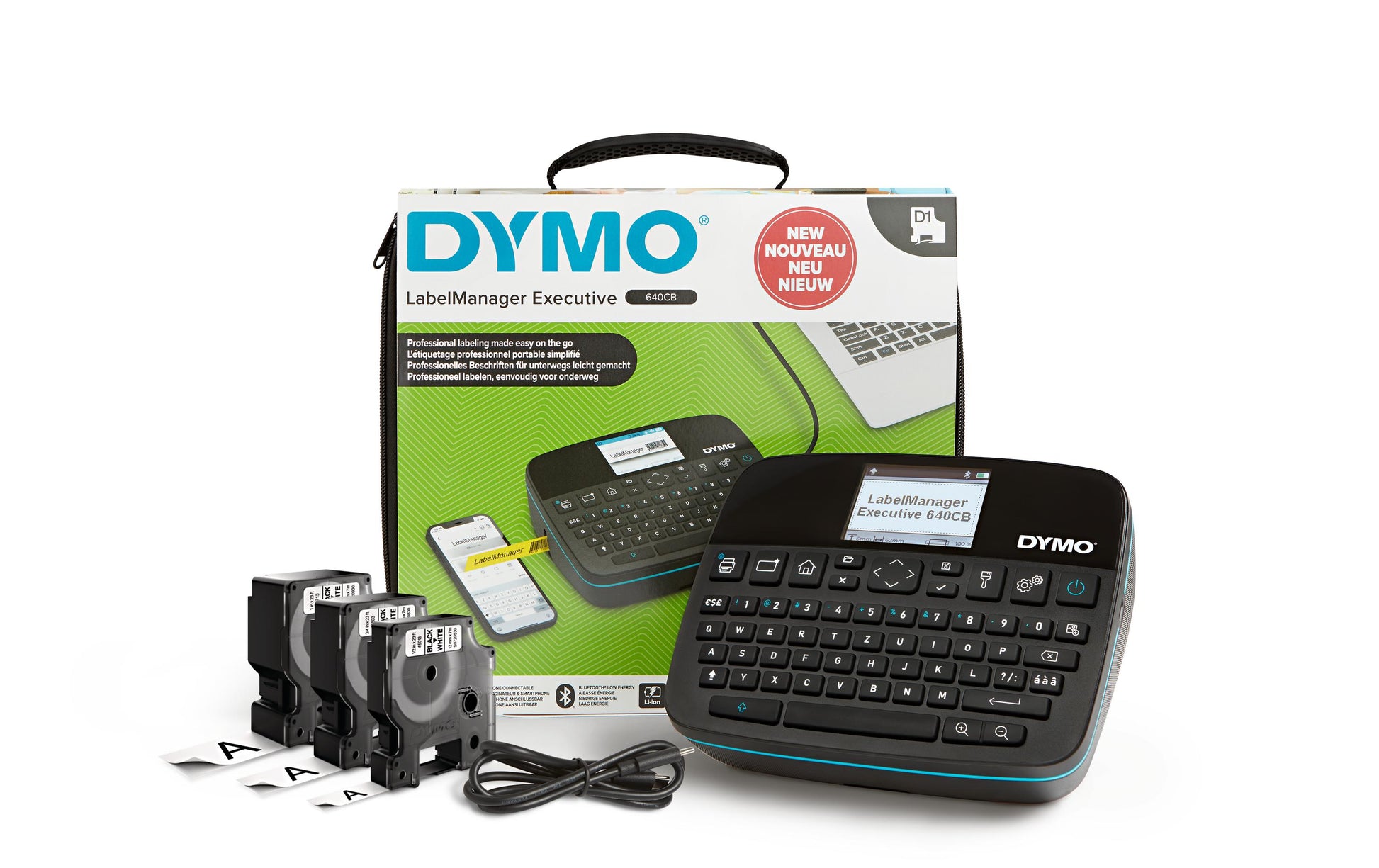 DYMO LabelManager 640CB – Beschriftungsgerät, Thermotransfer, USB-C, grafisches Display, einfache Tastatur