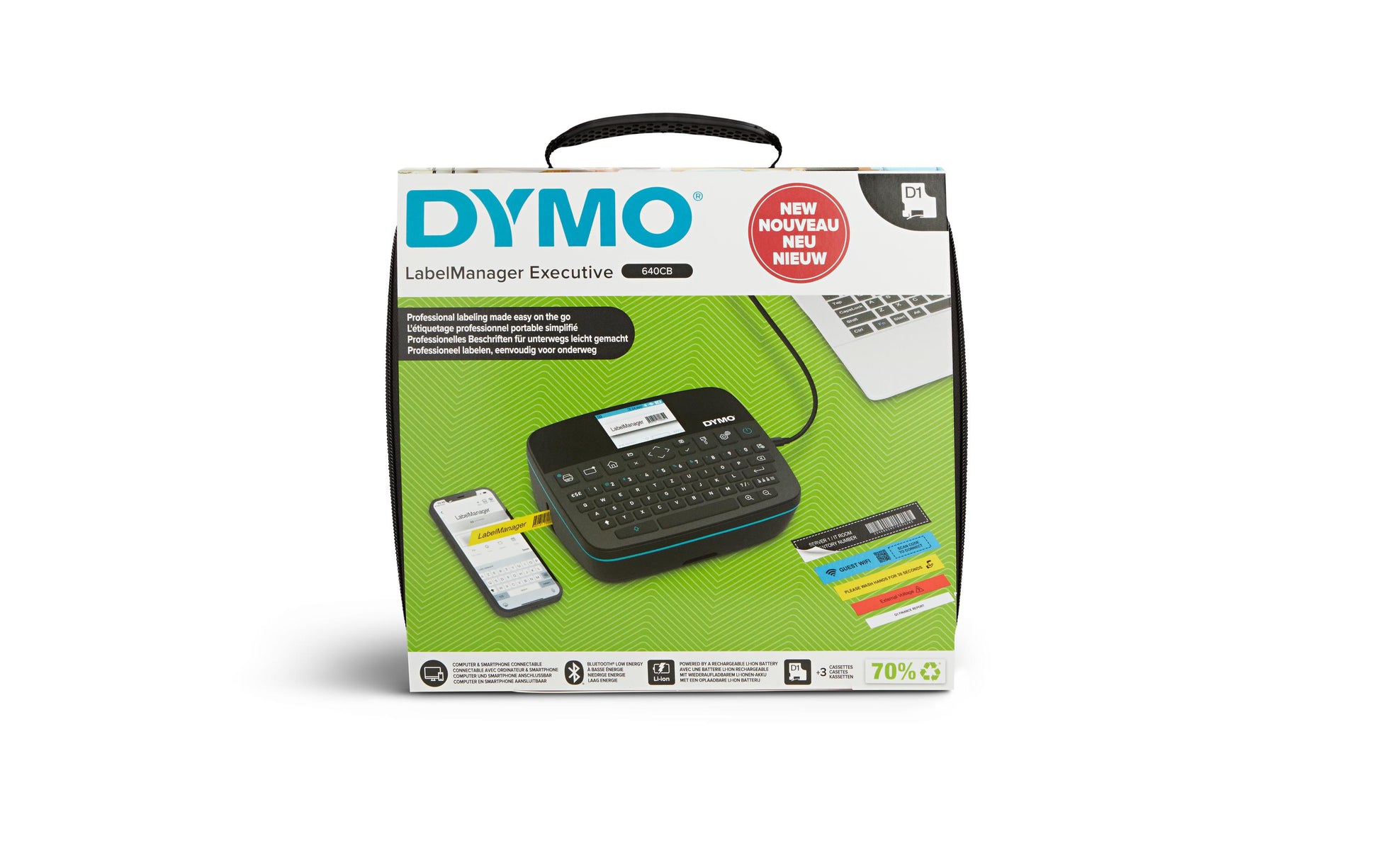 DYMO LabelManager 640CB – Beschriftungsgerät, Thermotransfer, USB-C, grafisches Display, einfache Tastatur