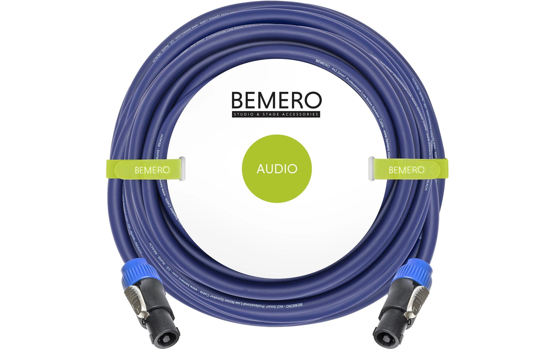 Bemero Audiokabel Speakon (NL4) auf Speakon (NL4) – 5 m, 4-polig, schwarz