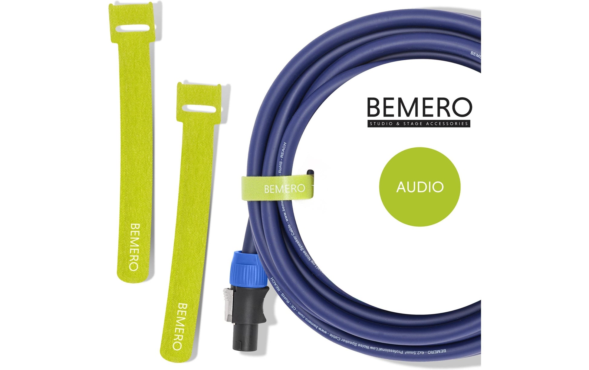 Bemero Audiokabel Speakon (NL4) auf Speakon (NL4) – 5 m, 4-polig, schwarz