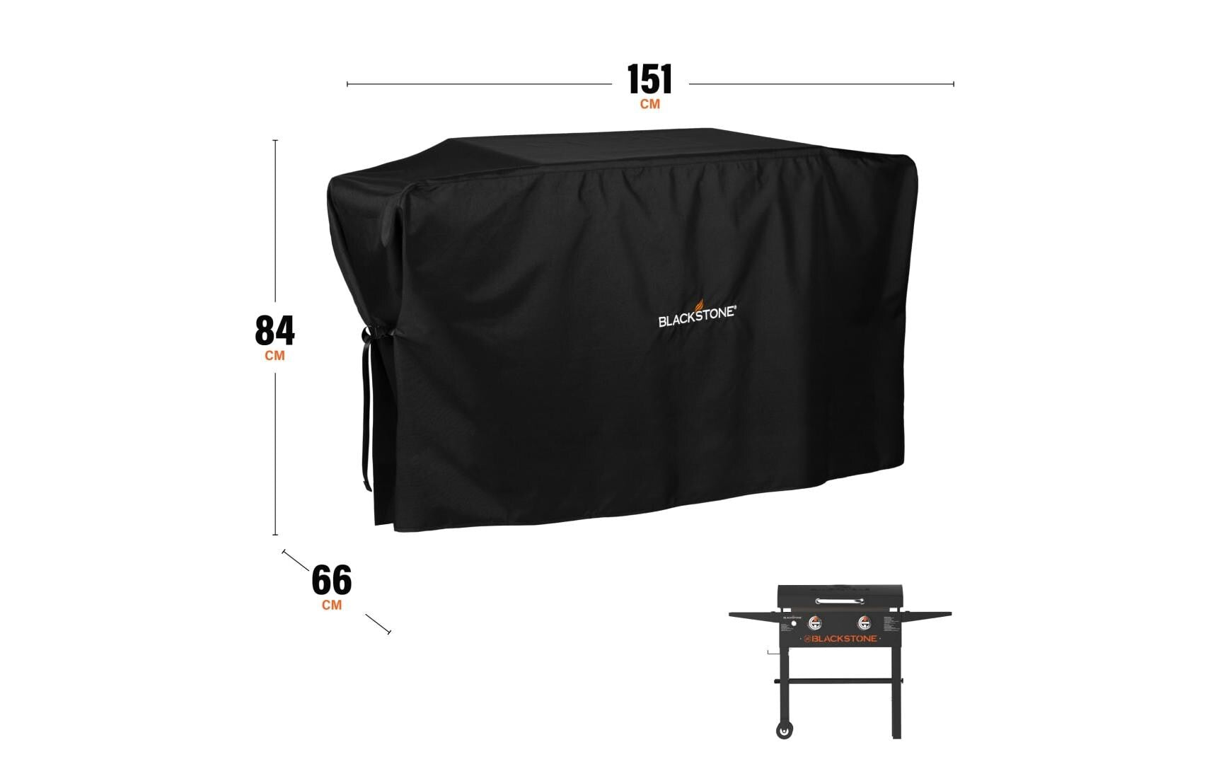 Blackstone Schutzhülle 5483EU – 156,2 × 67,3 × 91,4 cm, Schwarz – für Grills