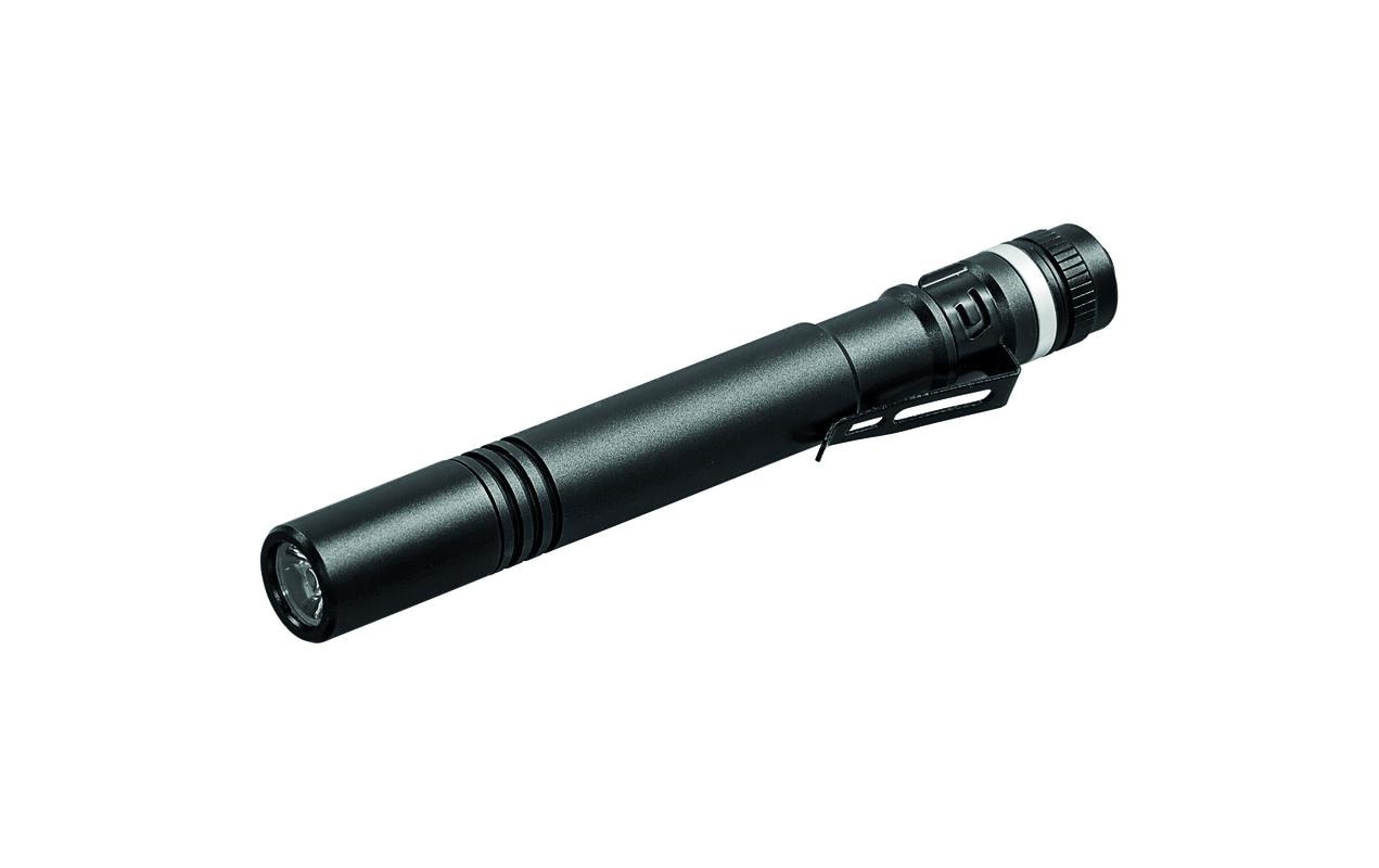 Steffen Taschenlampe Pen 90 – 90 lm, 25 m, IPX4, 2× AAA, Aufhängeclip – Schwarz