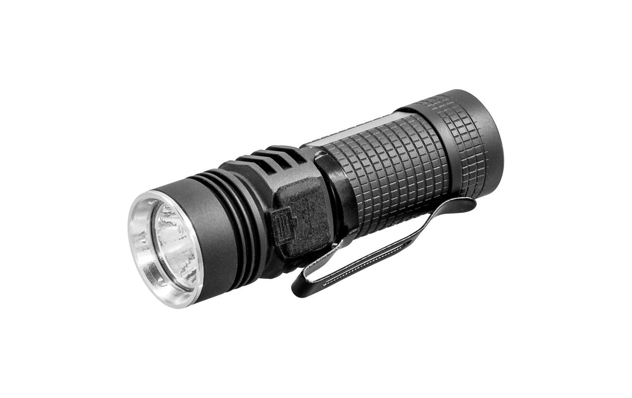 Steffen Taschenlampe 11059 – 360 lm, 140 m, IPX4, USB, Akku, dimmbar – Schwarz