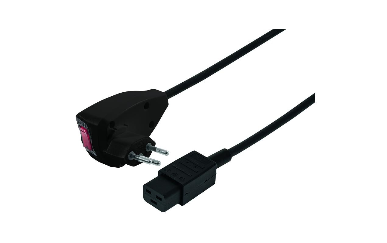 Steffen Netzkabel – T12–IEC C19, 2,5 m, 10 A, 3×1,5 mm², schwarz