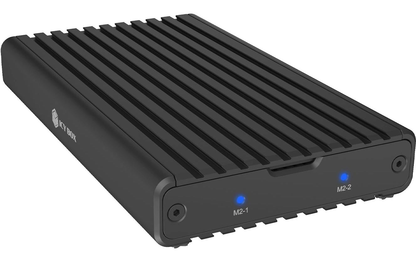 RaidSonic IB-2817M-C32 – 2-Schacht M.2-Gehäuse – USB 3.2 Gen 2x2 Type-C, für M.2 NVMe (PCIe x2)