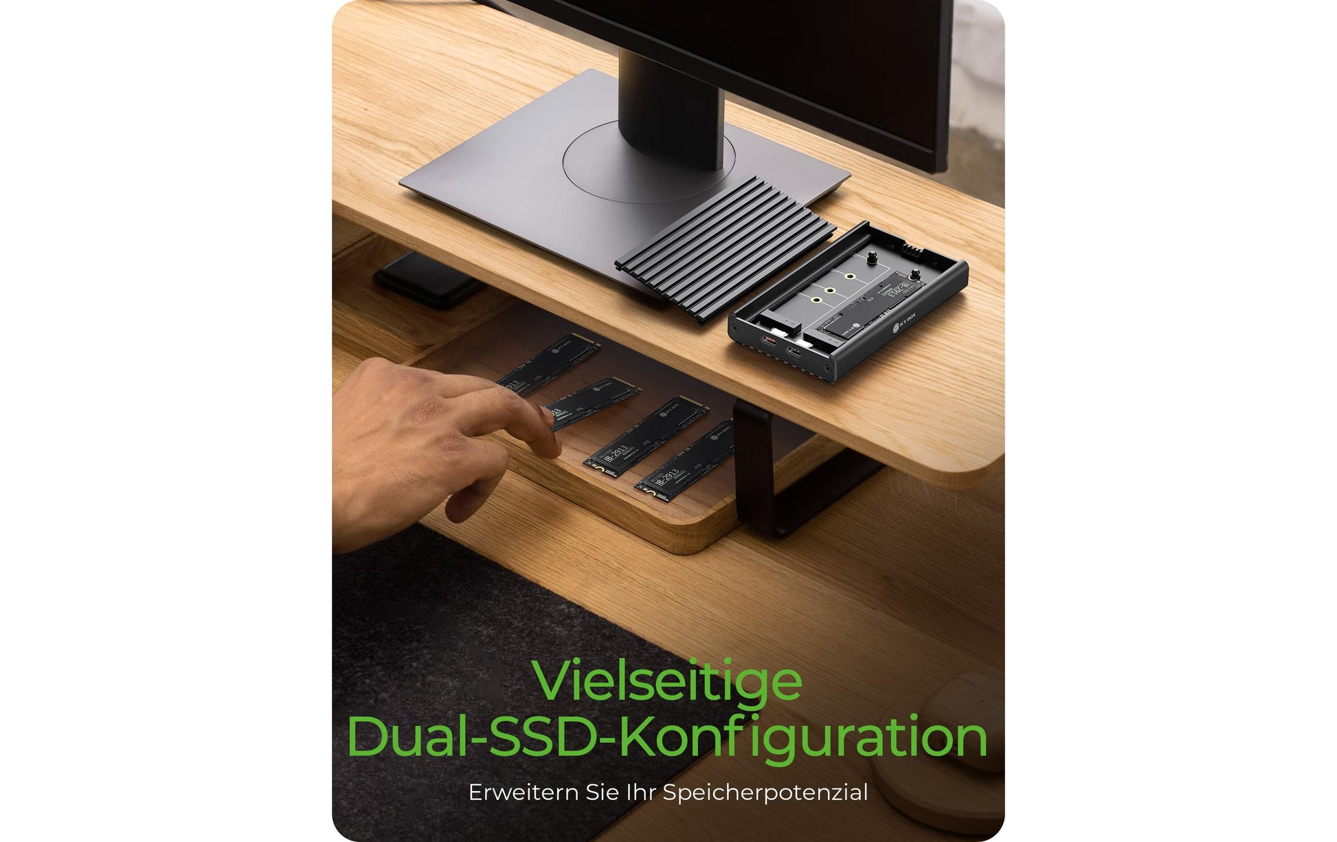RaidSonic IB-2817M-C32 – 2-Schacht M.2-Gehäuse – USB 3.2 Gen 2x2 Type-C, für M.2 NVMe (PCIe x2)