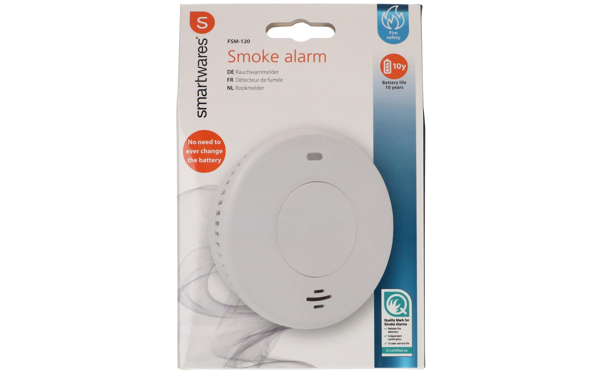 Max Hauri AG Max Hauri FSM-12001 – Rauchmelder, 10-Jahres-Batterie, 85 dB – Weiss