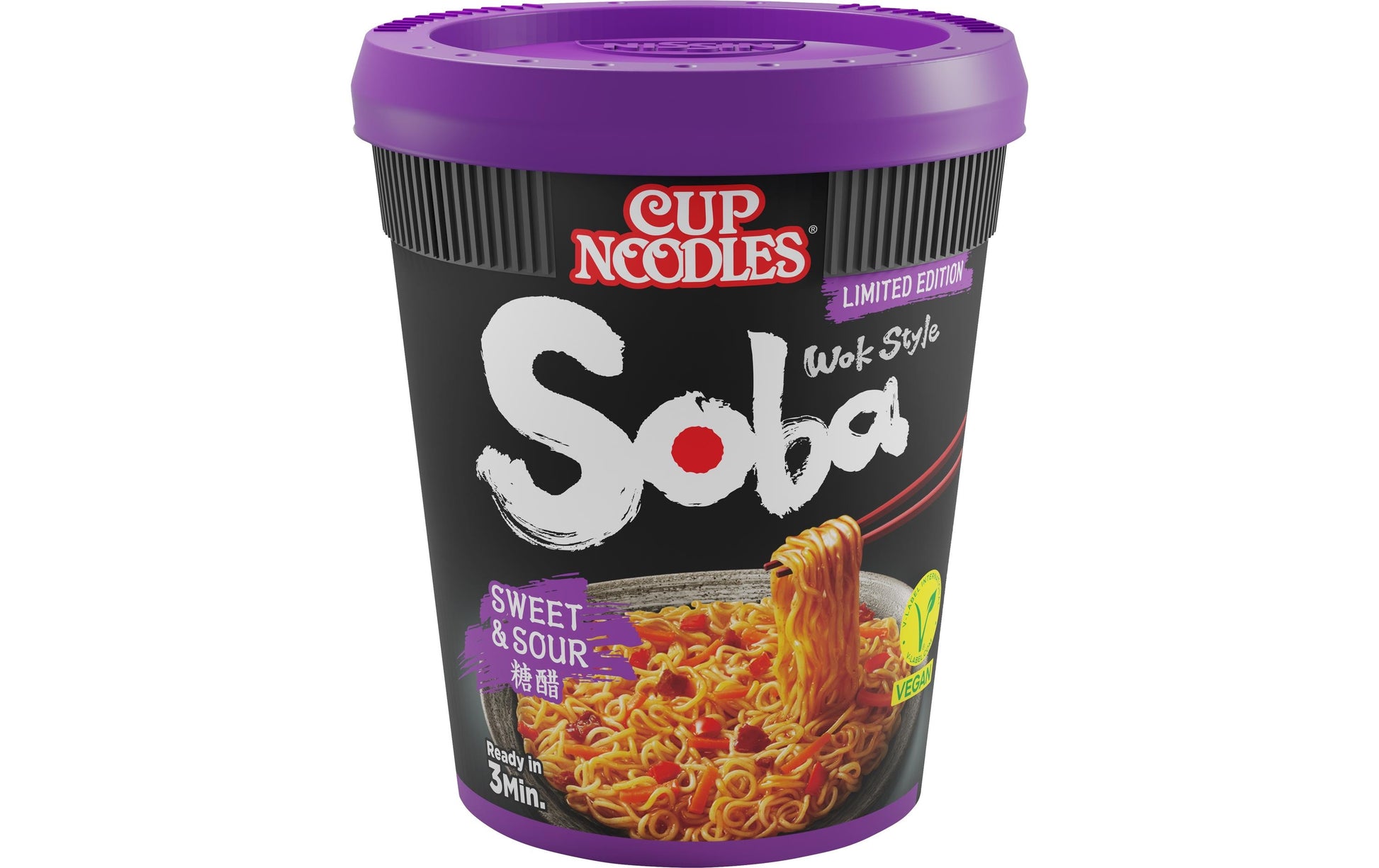 Nissin Food Soba Instantnudeln süss-sauer Becher – 88 g