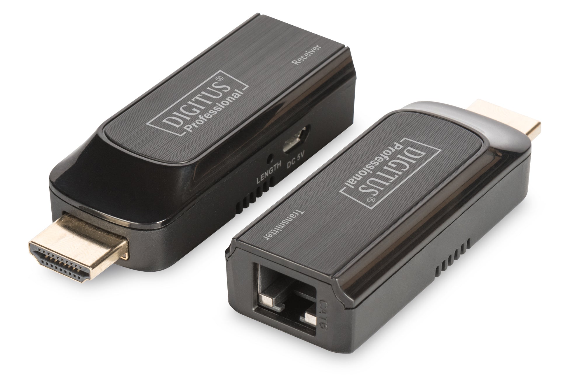 Digitus Mini HDMI-Extender-Set – Full HD, 50 m, PoE – für Cat6/6A/7 – Schwarz