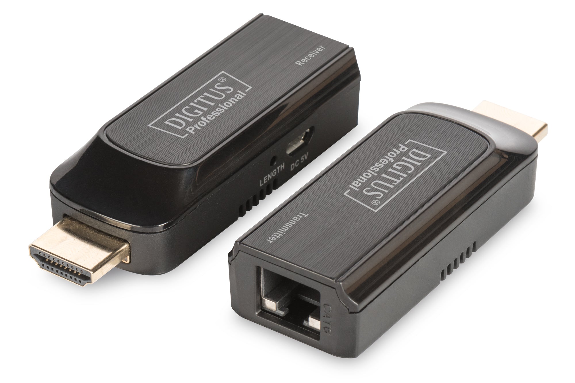 Digitus Mini HDMI-Extender-Set – Full HD, 50 m, PoE – für Cat6/6A/7 – Schwarz