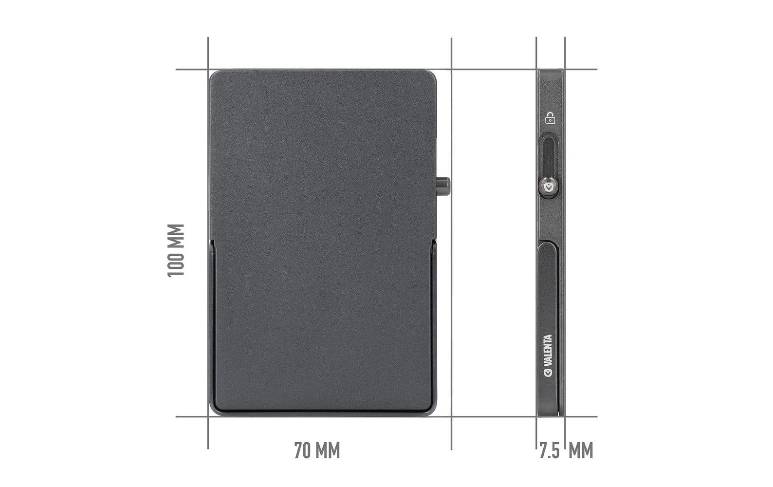 Valenta Halterung – für MagSafe, 100 × 70 × 7,1 mm, Aluminium, schwarz