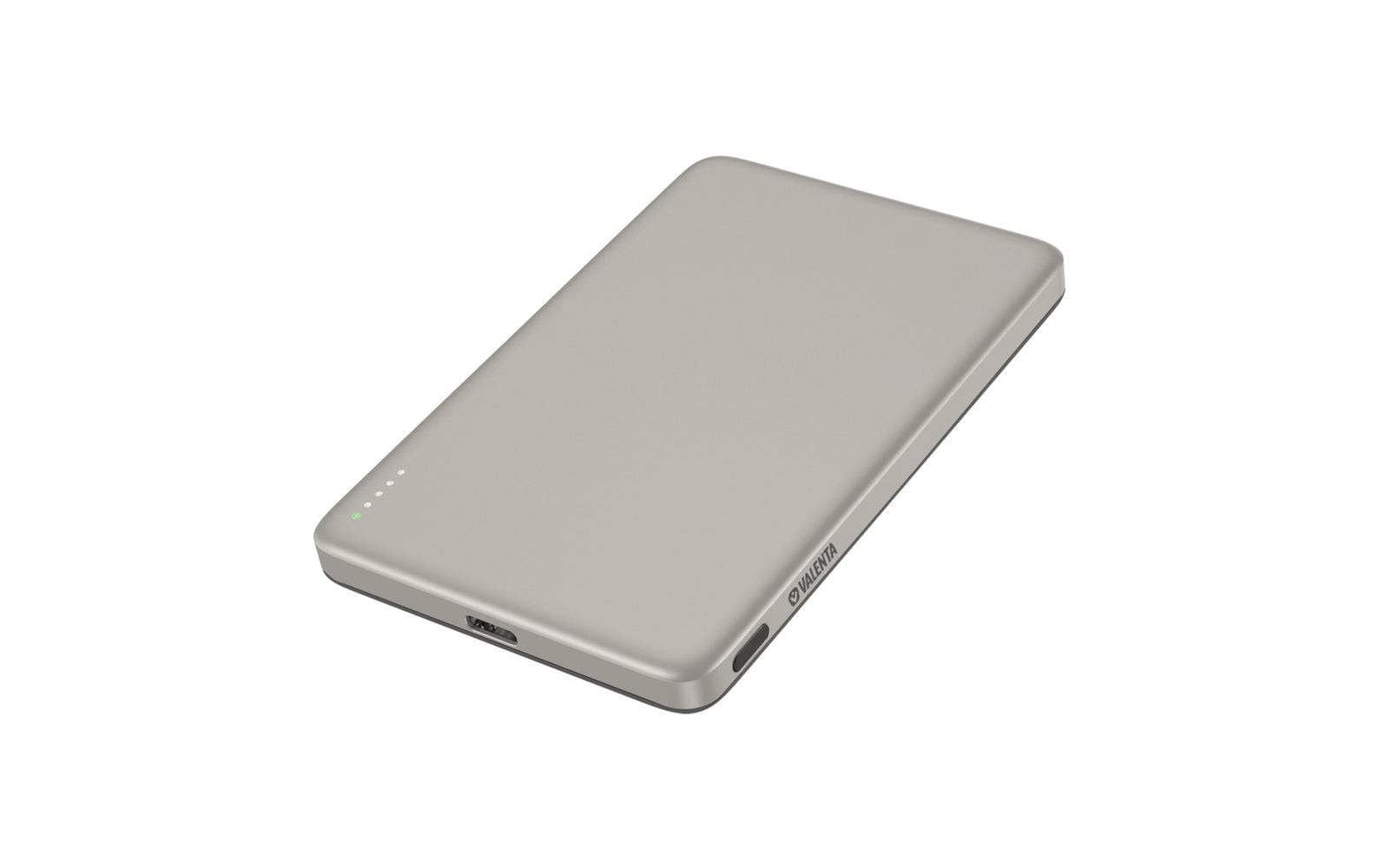 Valenta MagSafe Powerbank 5'000 mAh – 5 W PD, 15 W MagSafe, 1× USB-C, silber
