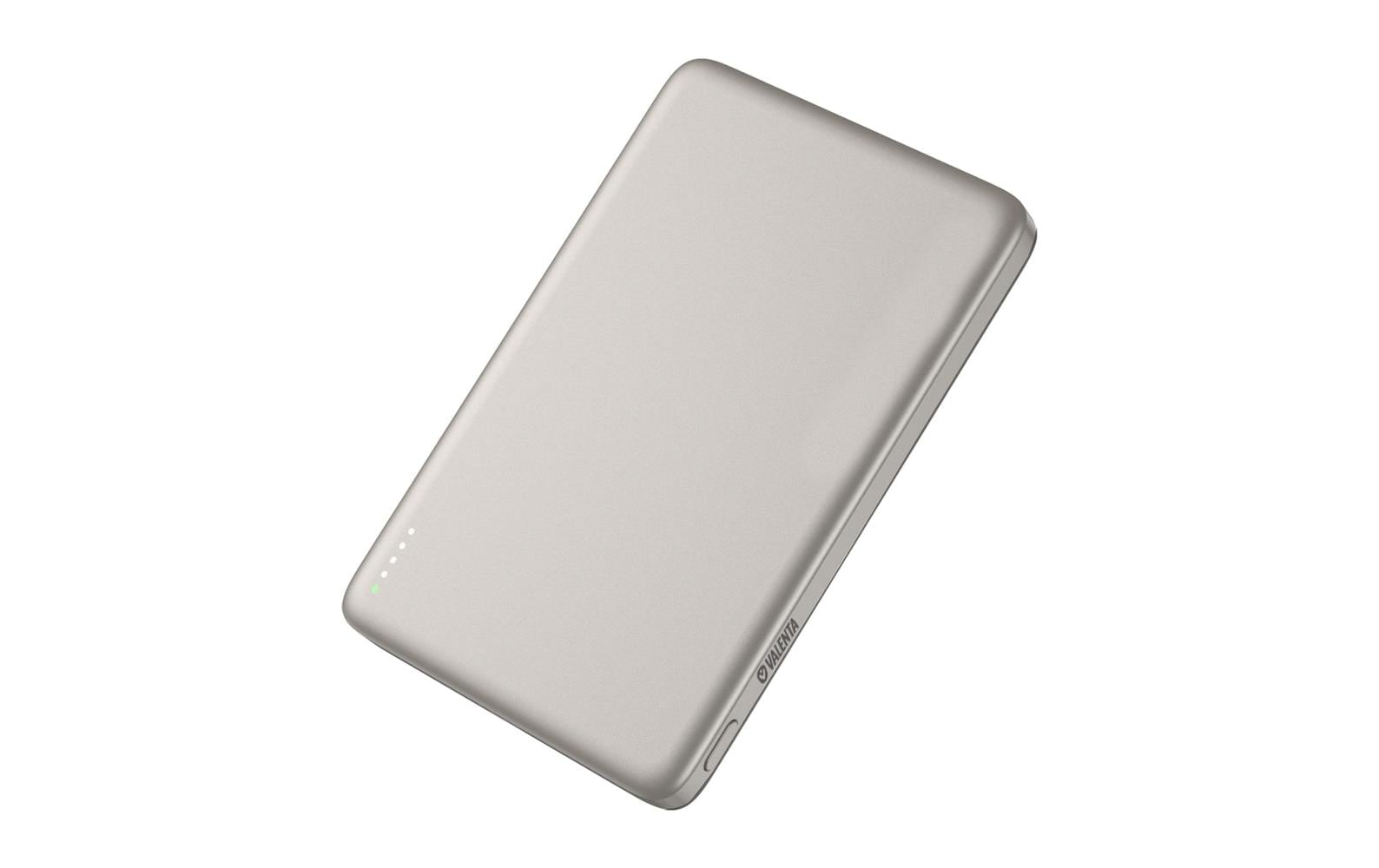 Valenta MagSafe Powerbank 5'000 mAh – 5 W PD, 15 W MagSafe, 1× USB-C, silber
