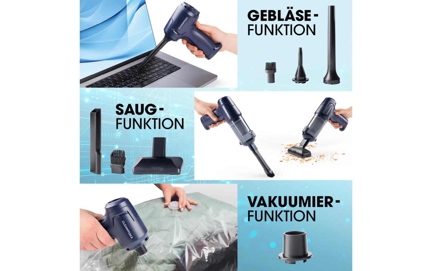 Cleanmaxx Akku-Handstaubsauger – 0,10 l, 7,4 V, 20 min
