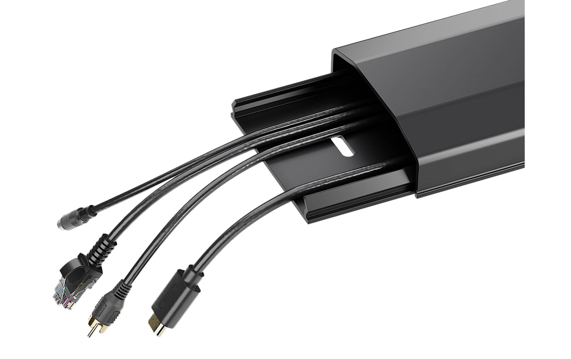 PureMounts Wandkanal – 60 mm – 0,5 m – Kunststoff – Schwarz, selbstklebend
