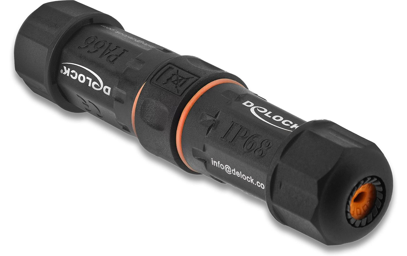 DeLOCK Kabelverbinder F-Buchse zu F-Buchse – 75 Ohm, wasserfest, schwarz