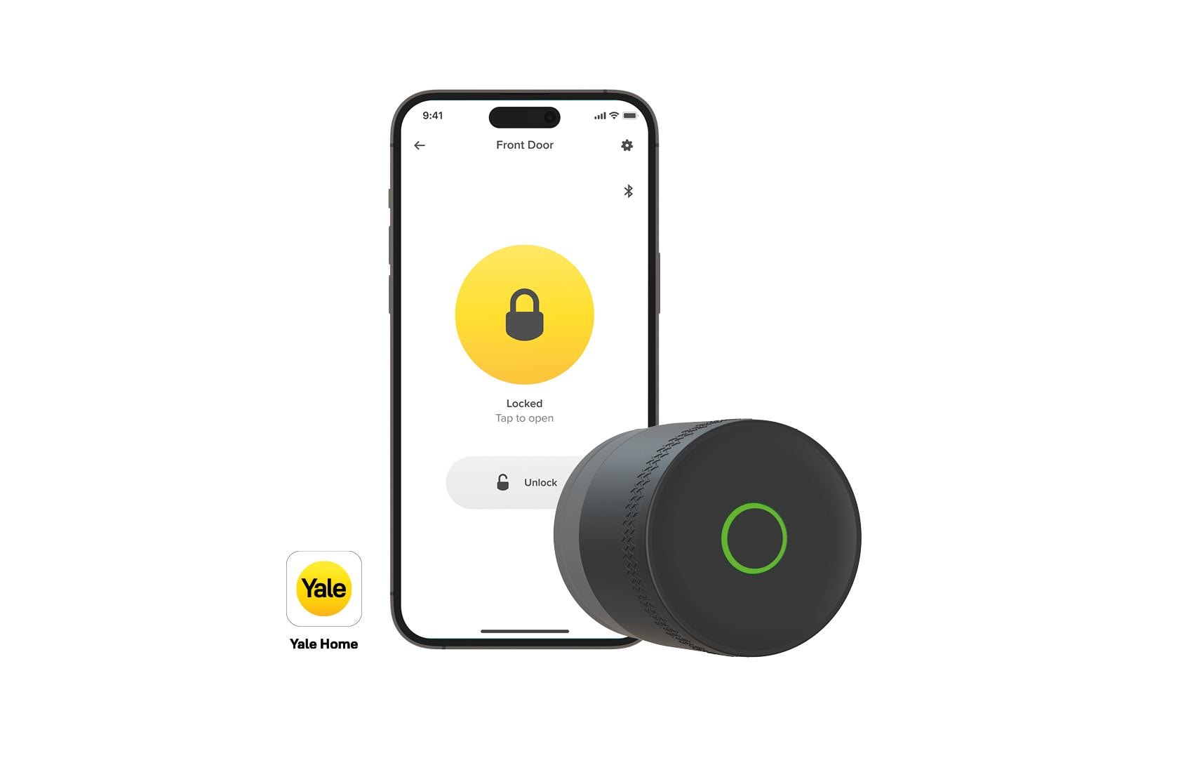 Yale Intelligentes Türschloss Linus L2 Lite – für Drehknopfzylinder (mit Yale-Adapter), Silber