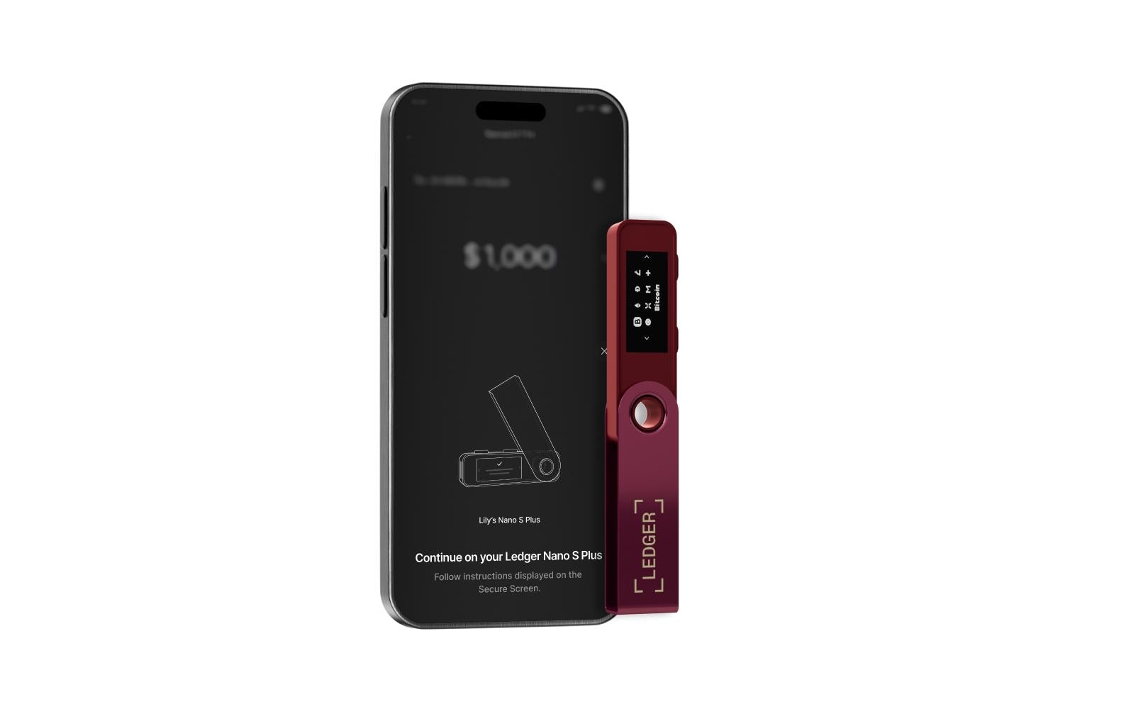 Ledger Nano S Plus – USB-C, Magenta, für Windows 10 und neuer