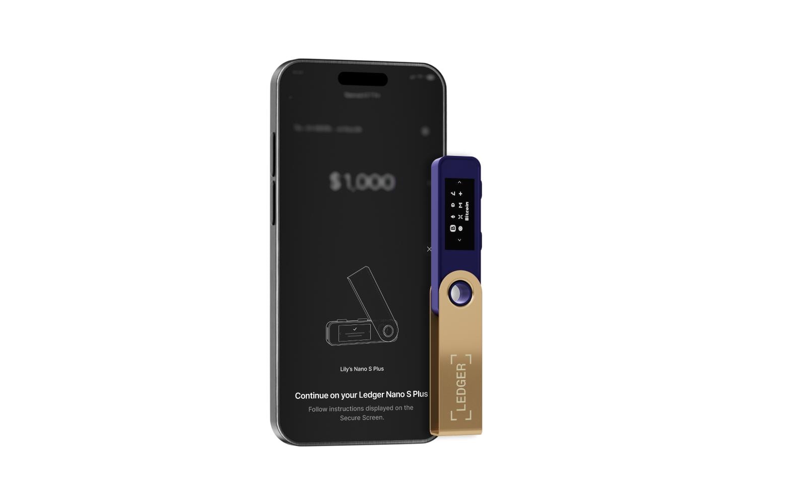 Ledger Nano S Plus Speichergerät – USB‑C, Backup-Funktion, für Android