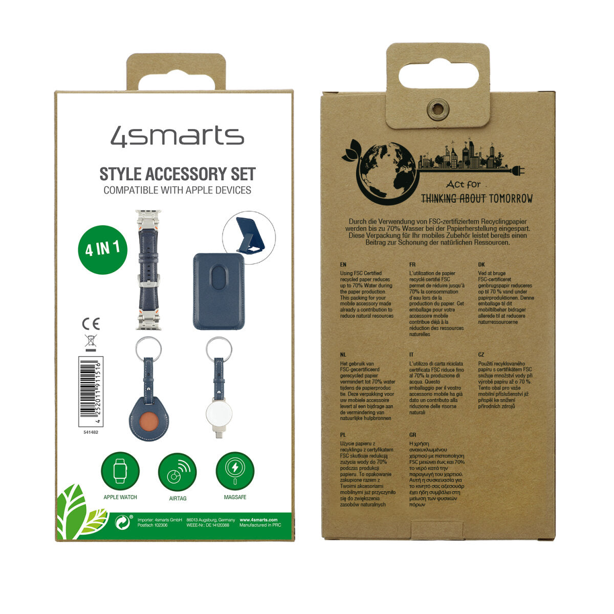 4smarts Style Zubehör-Set – Kunstleder, Blau, für Apple Watch