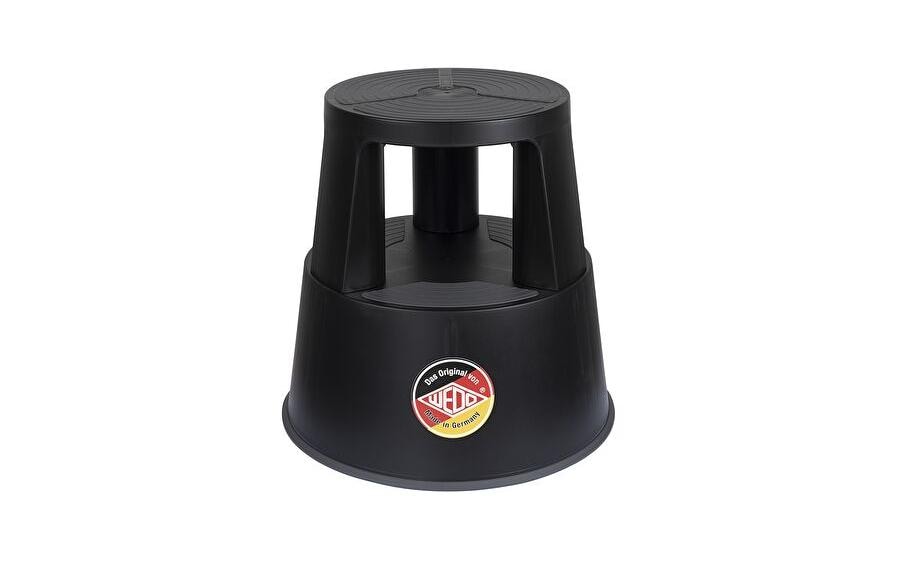 Wedo SuperStep Rollhocker – Polypropylen/TPE – Schwarz, Anti-Rutsch-Stufe, Sitzhöhe 43 cm, bis 150 kg