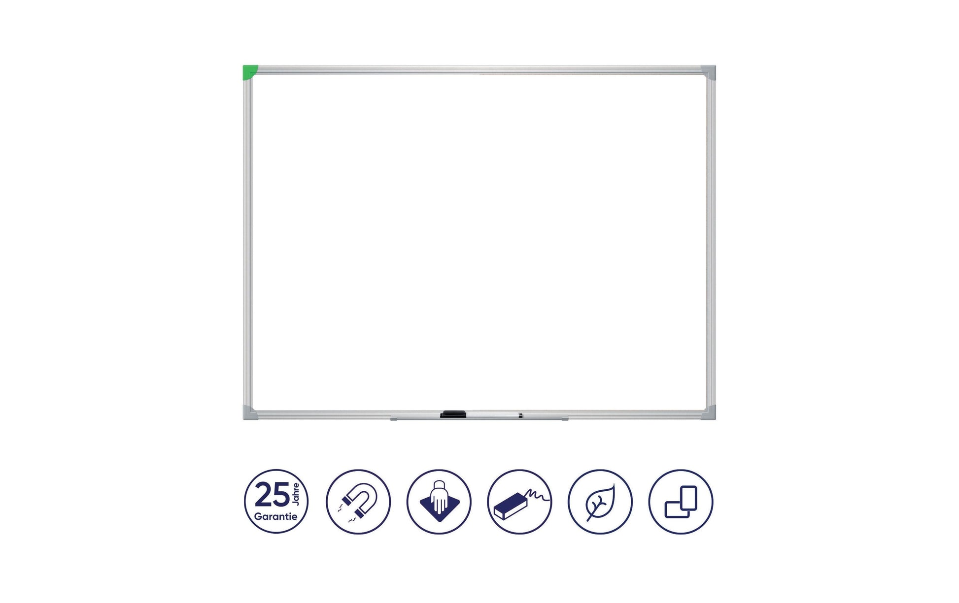 Franken Whiteboard – 45 × 60 cm, Emaille, magnetisch, Aluminiumrahmen, Wandmontage, inkl. Stiftablage