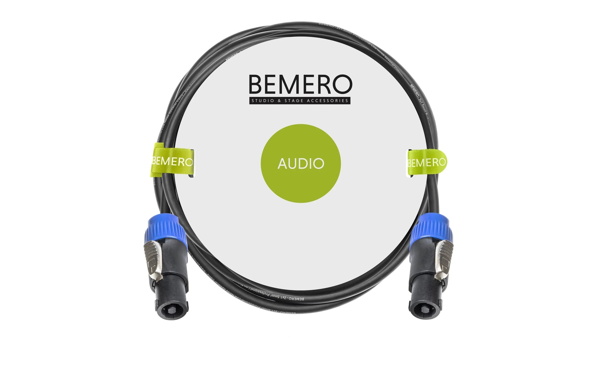 Bemero Speakon-Lautsprecherkabel – NL4 Stecker–NL4 Stecker – 10 m, 2×1,5 mm², Verriegelung, Schwarz/Blau