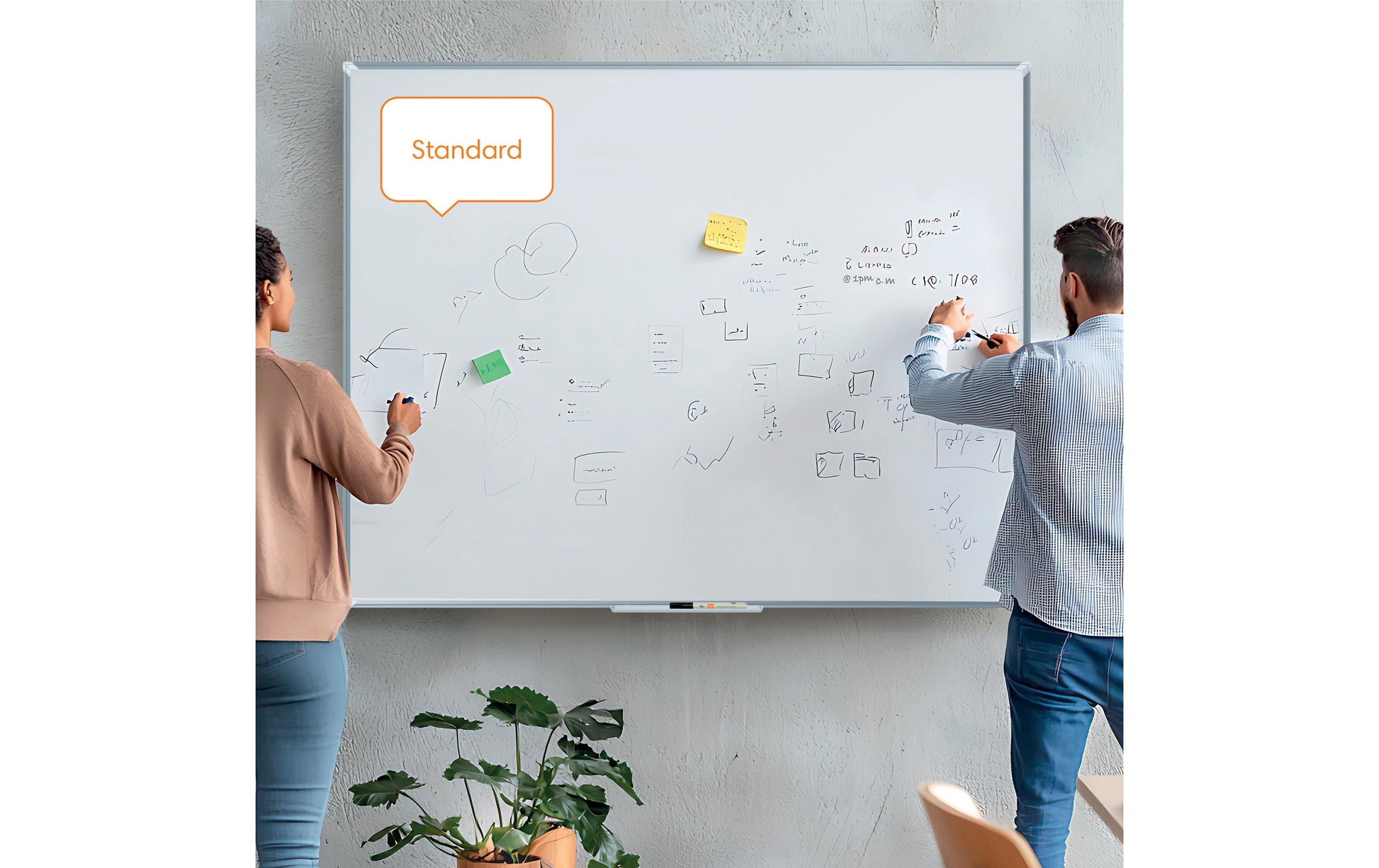 Nobo Whiteboard – 300 × 120 cm, lackierter Stahl, Aluminiumrahmen, Wandmontage