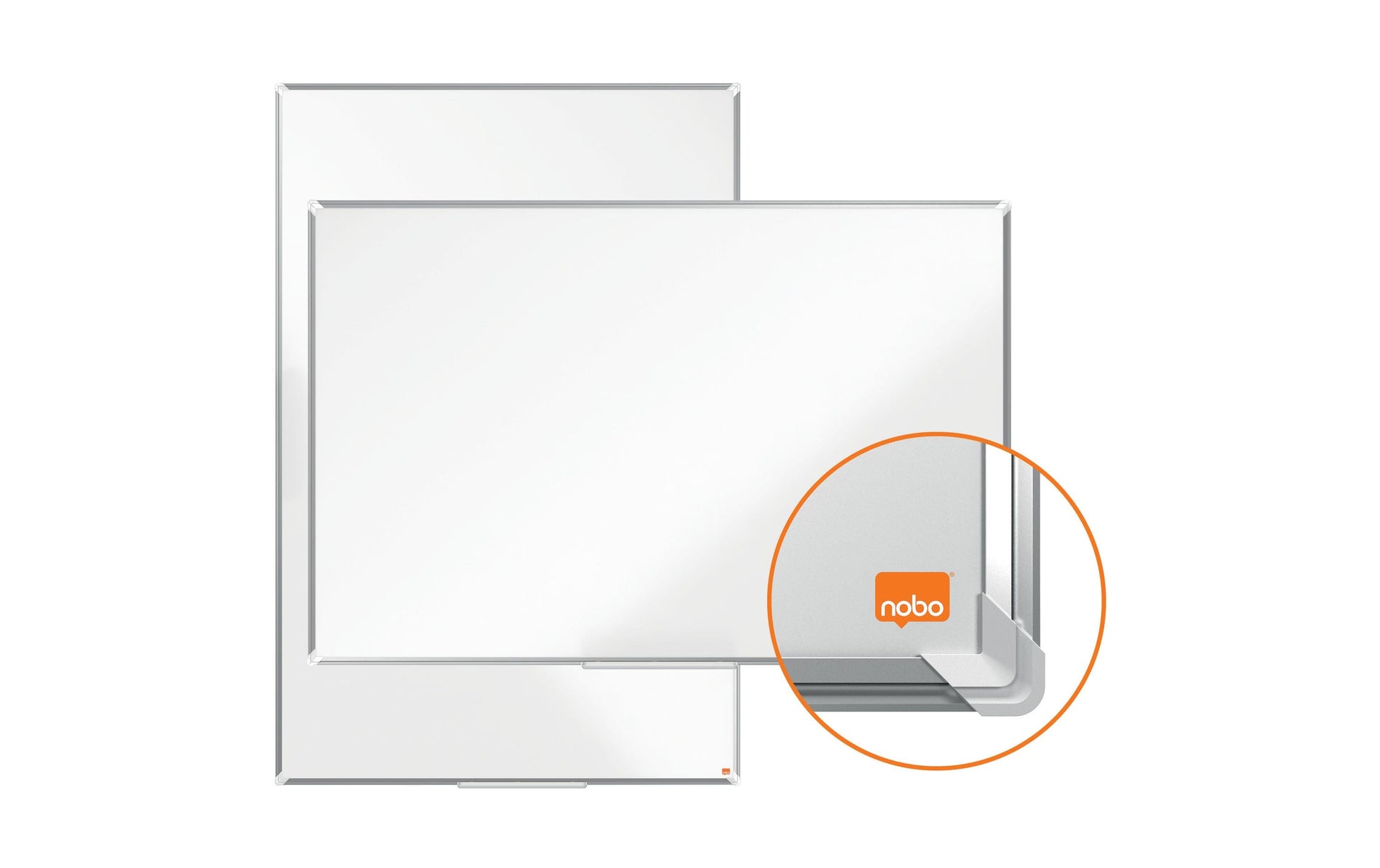 Nobo Whiteboard – 60 × 45 cm, Emaille, magnetisch, Aluminiumrahmen, Wandmontage, inkl. Stifteablage
