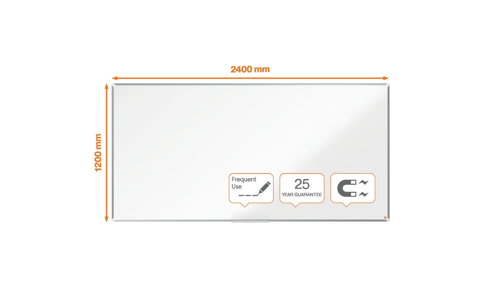 Nobo Whiteboard – 241,5 × 119,9 cm, Emaille, magnetisch, Aluminiumrahmen, Wandmontage