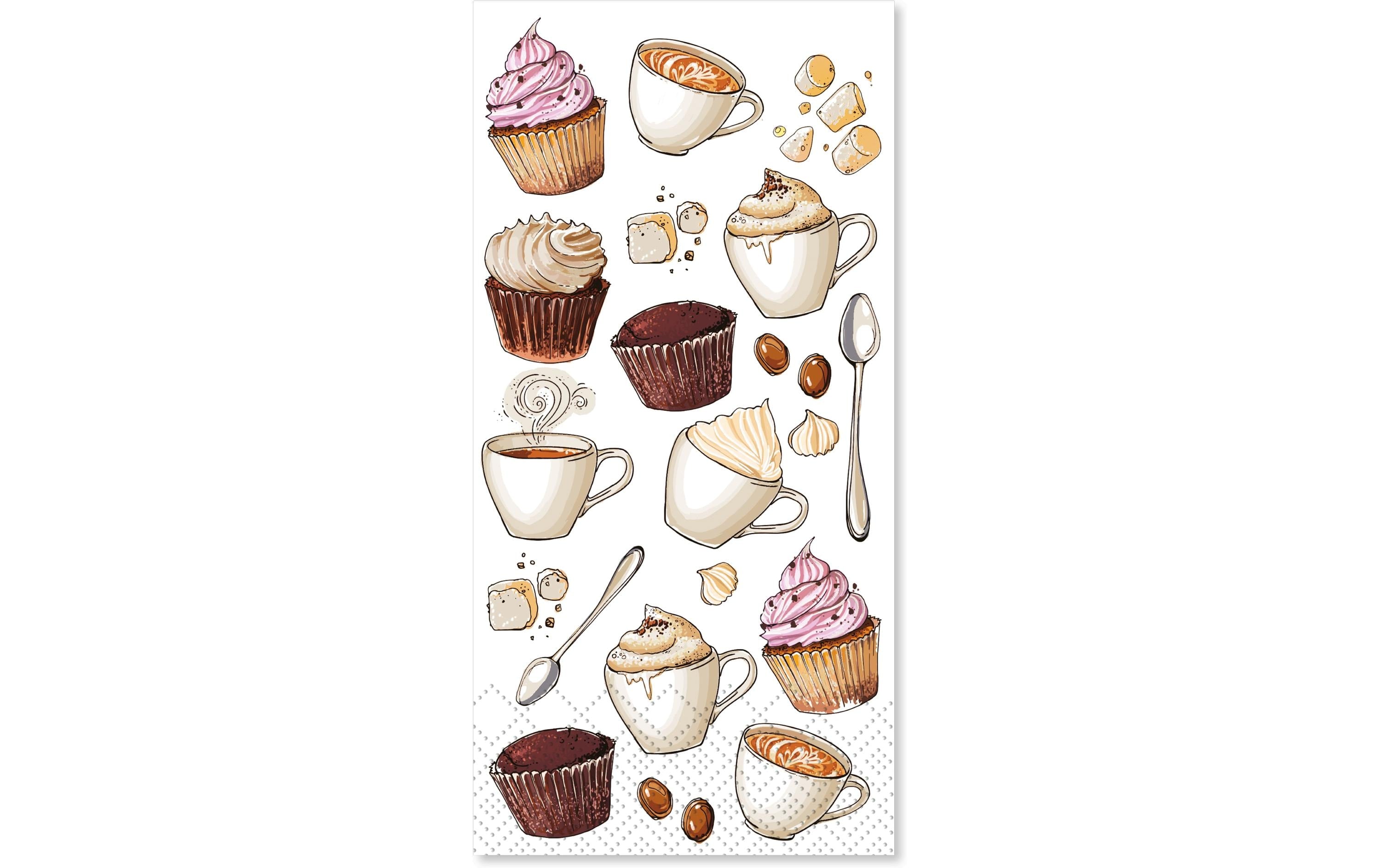 Chic Antique Servietten Cupcake – Mehrfarbig – 10 × 20 cm, 3-lagig – 16 Stück