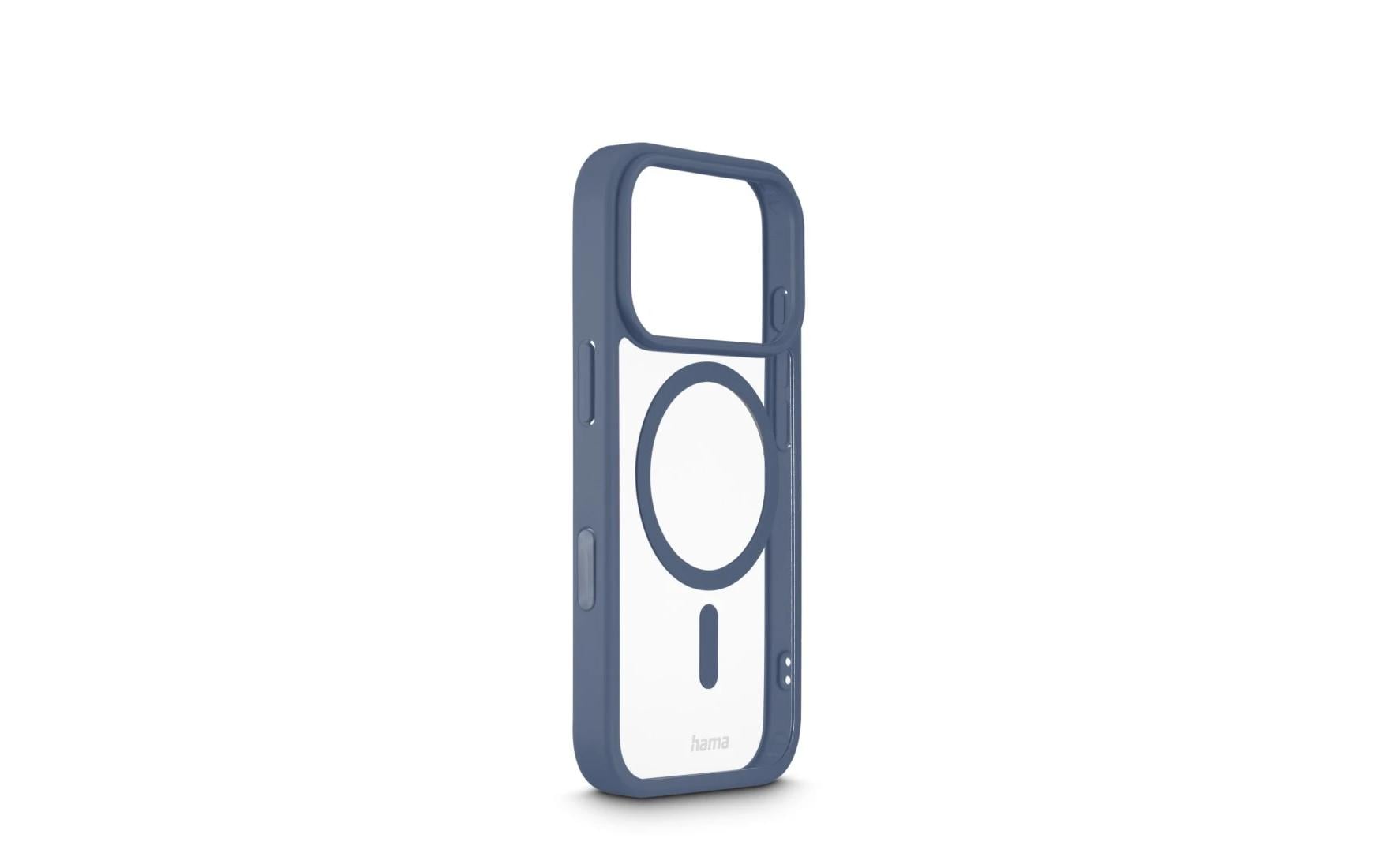 Hama Frame Protect – Backcover – für Apple iPhone 17 Pro, MagSafe, PC+TPU, Blau/Transparent