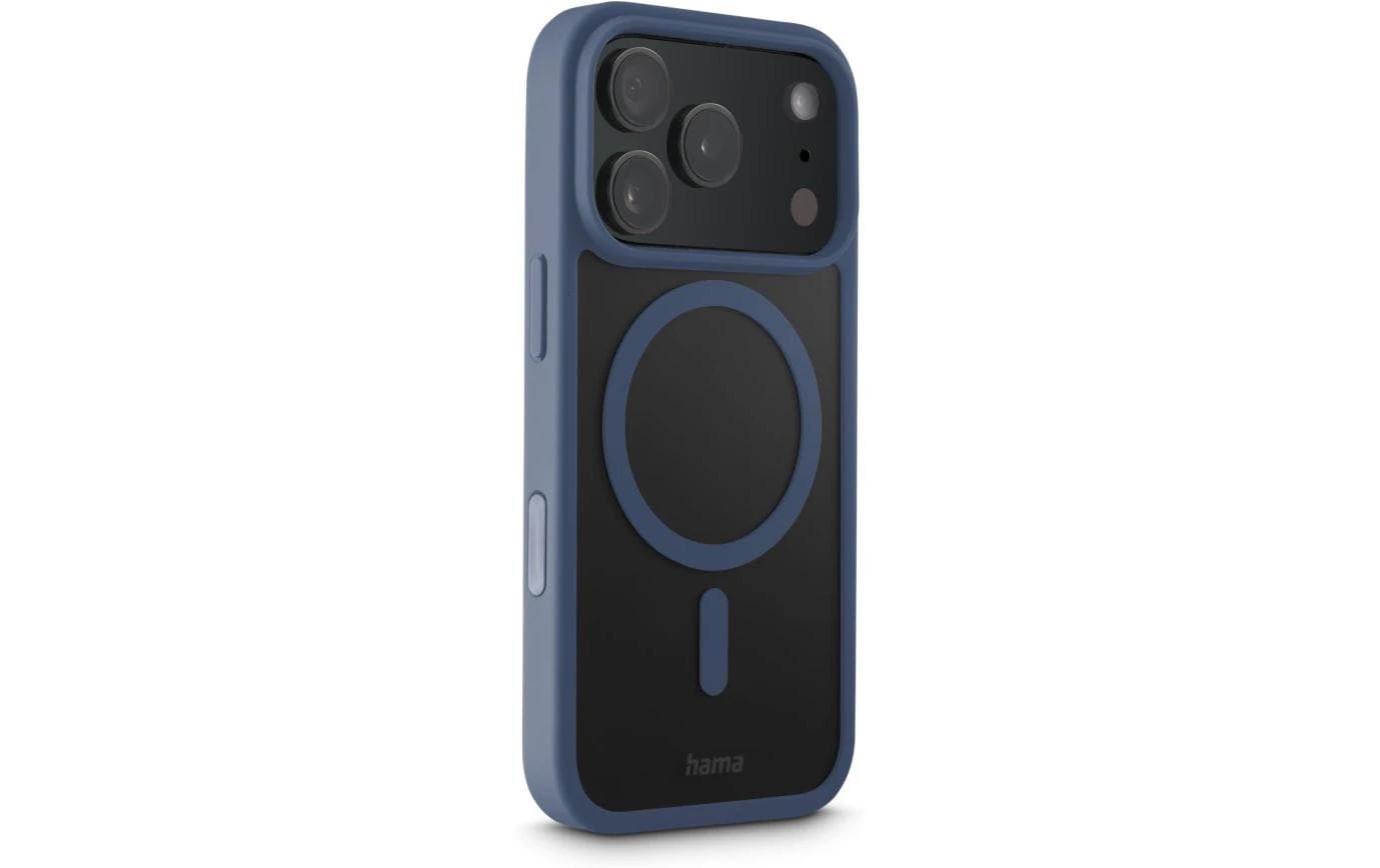 Hama Frame Protect – Backcover – für Apple iPhone 17 Pro, MagSafe, PC+TPU, Blau/Transparent