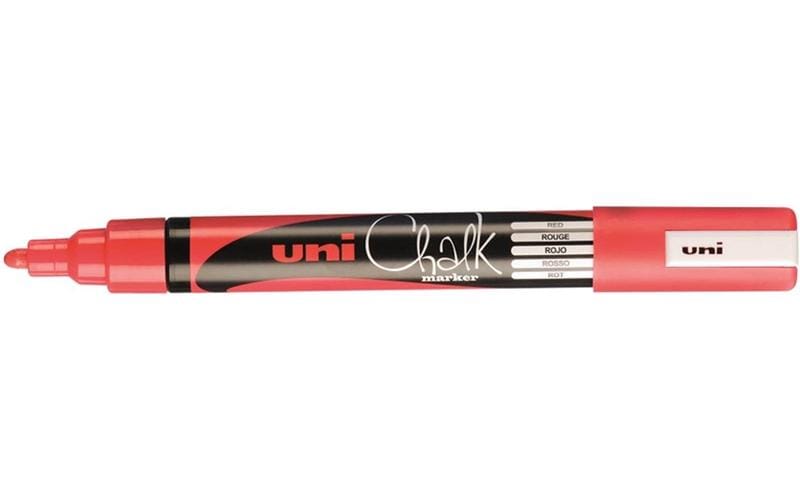 Uni-Ball PWE-5M Kreidemarker – Rund 1,8–2,5 mm – Rot, für Glas