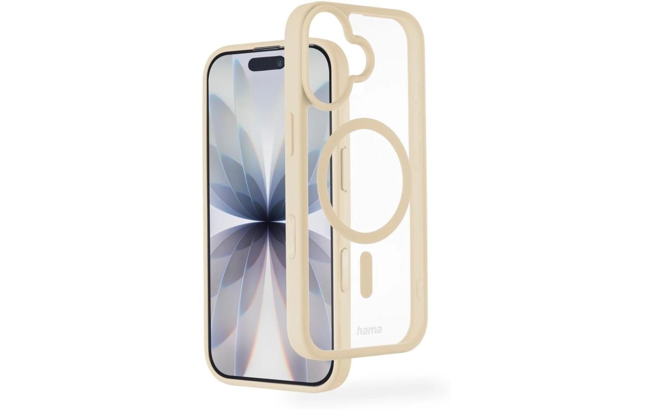 Hama Frame Protect – Backcover – für Apple iPhone 17, MagSafe, PC+TPU, Beige/Transparent