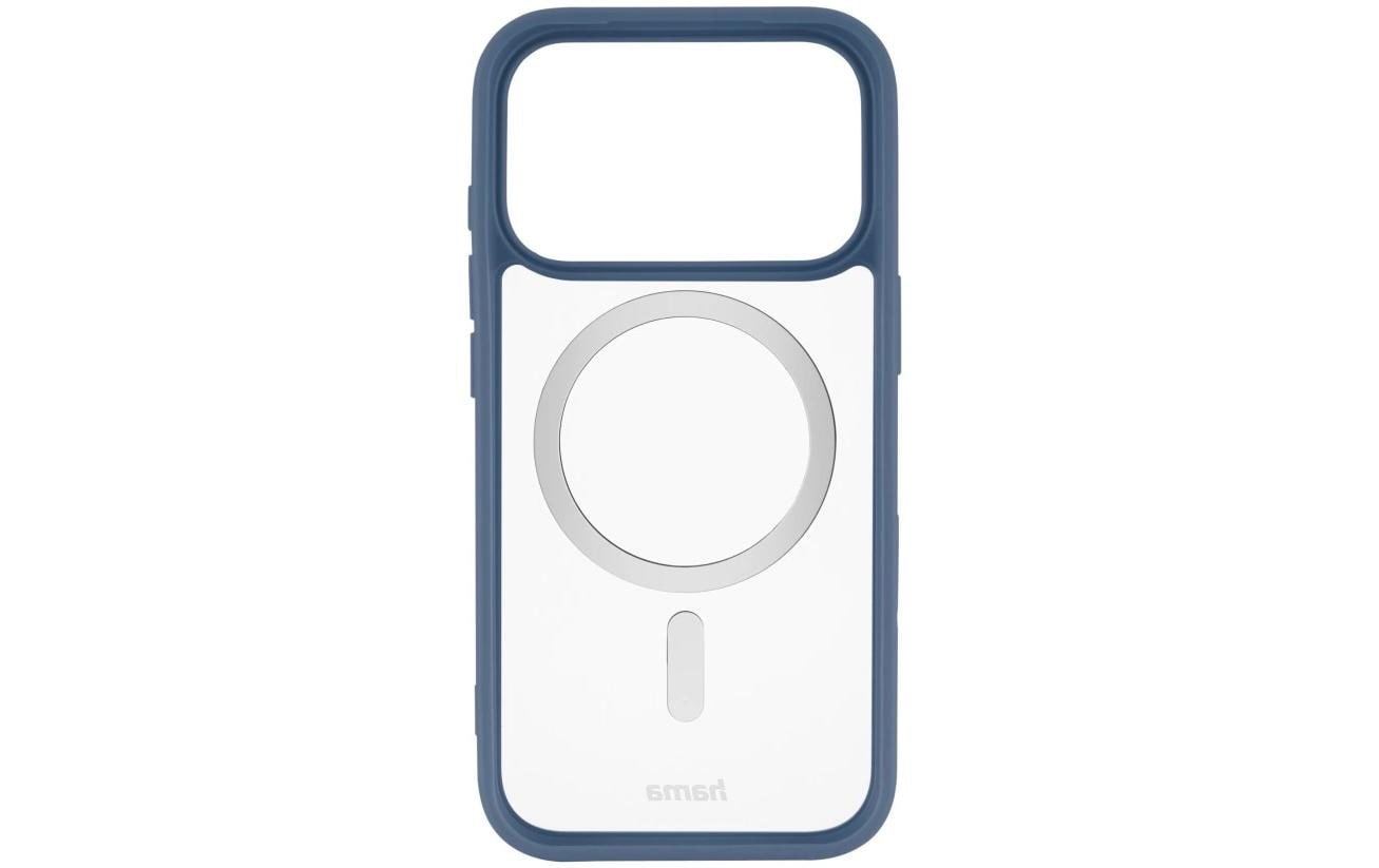 Hama Frame Protect – Backcover – für Apple iPhone 17 Pro, MagSafe, PC+TPU, Blau/Transparent